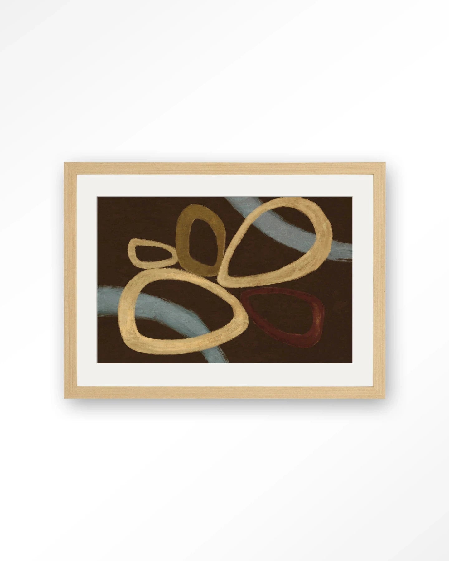Ring Of Abstraction Brown - Moderne Wanddecoratie | Artprint, Glass Art, Wandkleed by Urban Cotton