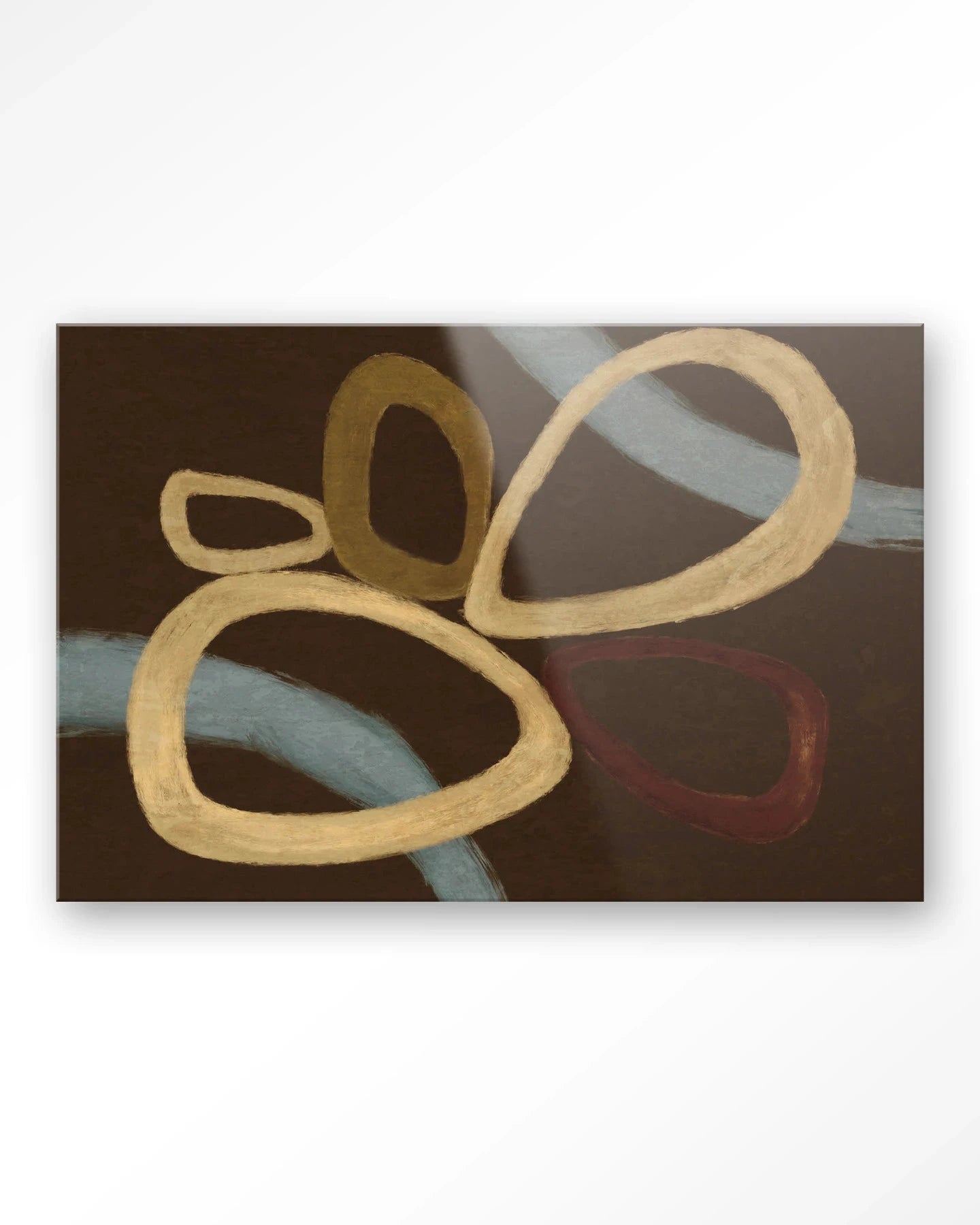 Ring Of Abstraction Brown - Moderne Wanddecoratie | Artprint, Glass Art, Wandkleed by Urban Cotton