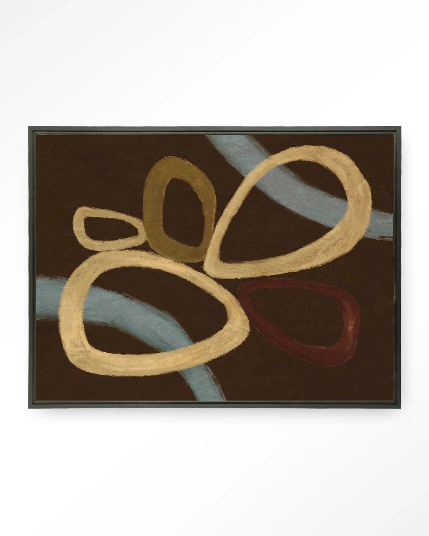 Ring Of Abstraction Brown - Moderne Wanddecoratie | Artprint, Glass Art, Wandkleed by Urban Cotton