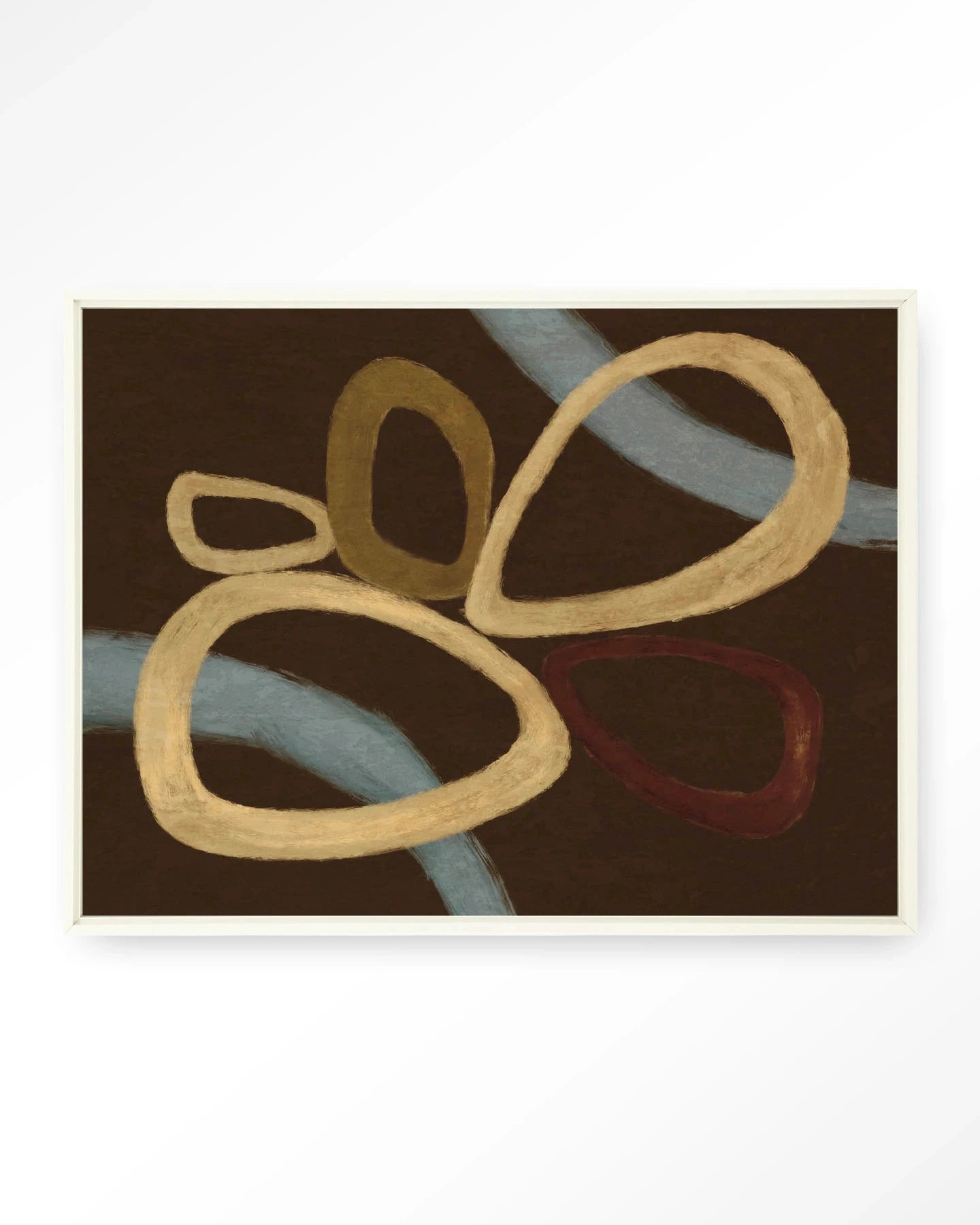 Ring Of Abstraction Brown - Moderne Wanddecoratie | Artprint, Glass Art, Wandkleed by Urban Cotton