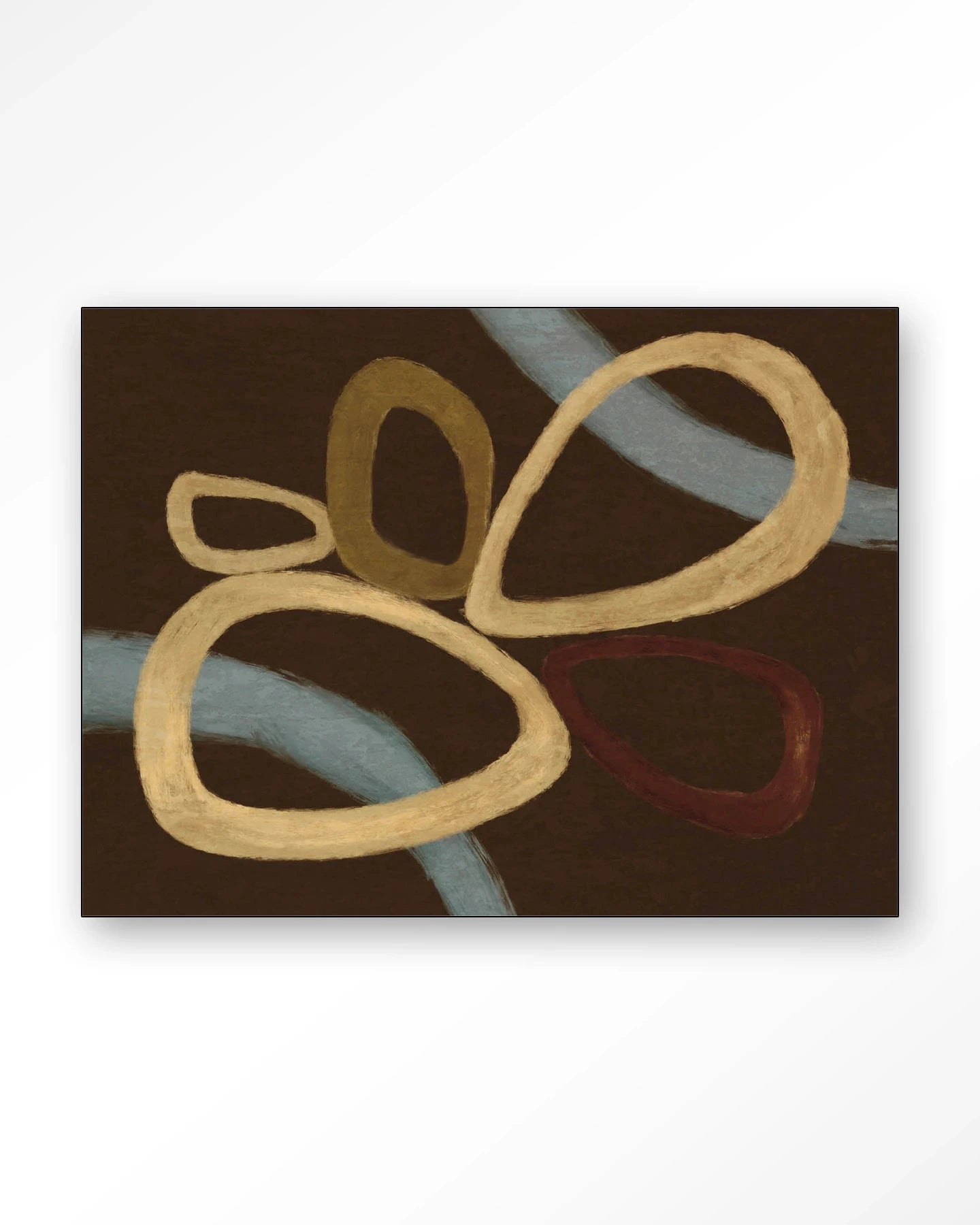 Ring Of Abstraction Brown - Moderne Wanddecoratie | Artprint, Glass Art, Wandkleed by Urban Cotton