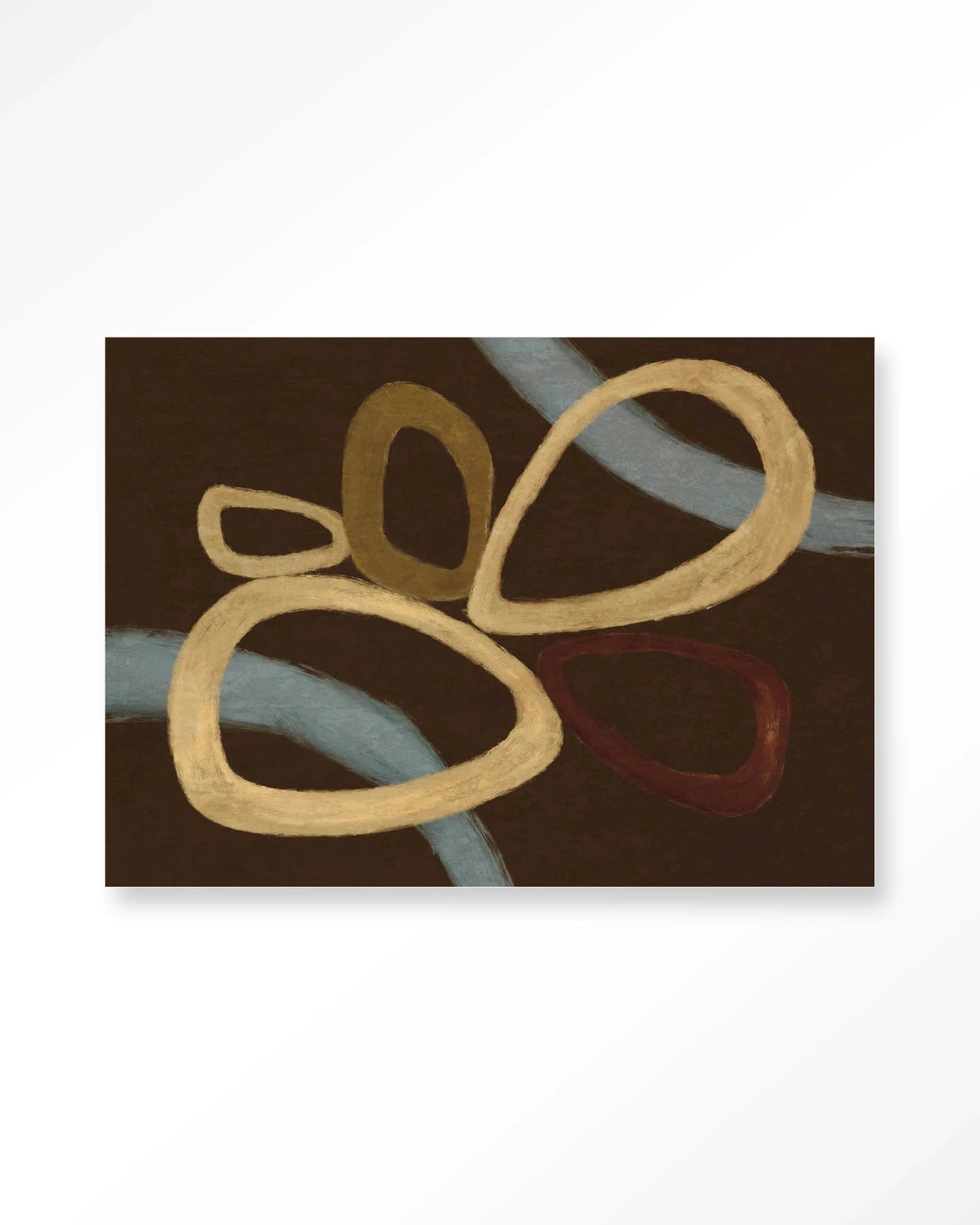 Ring Of Abstraction Brown - Moderne Wanddecoratie | Artprint, Glass Art, Wandkleed by Urban Cotton