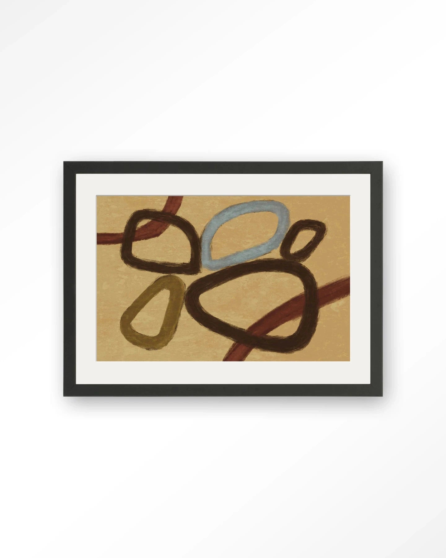 Ring Of Abstraction Yellow - Moderne Wanddecoratie | Artprint, Glass Art, Wandkleed by Urban Cotton