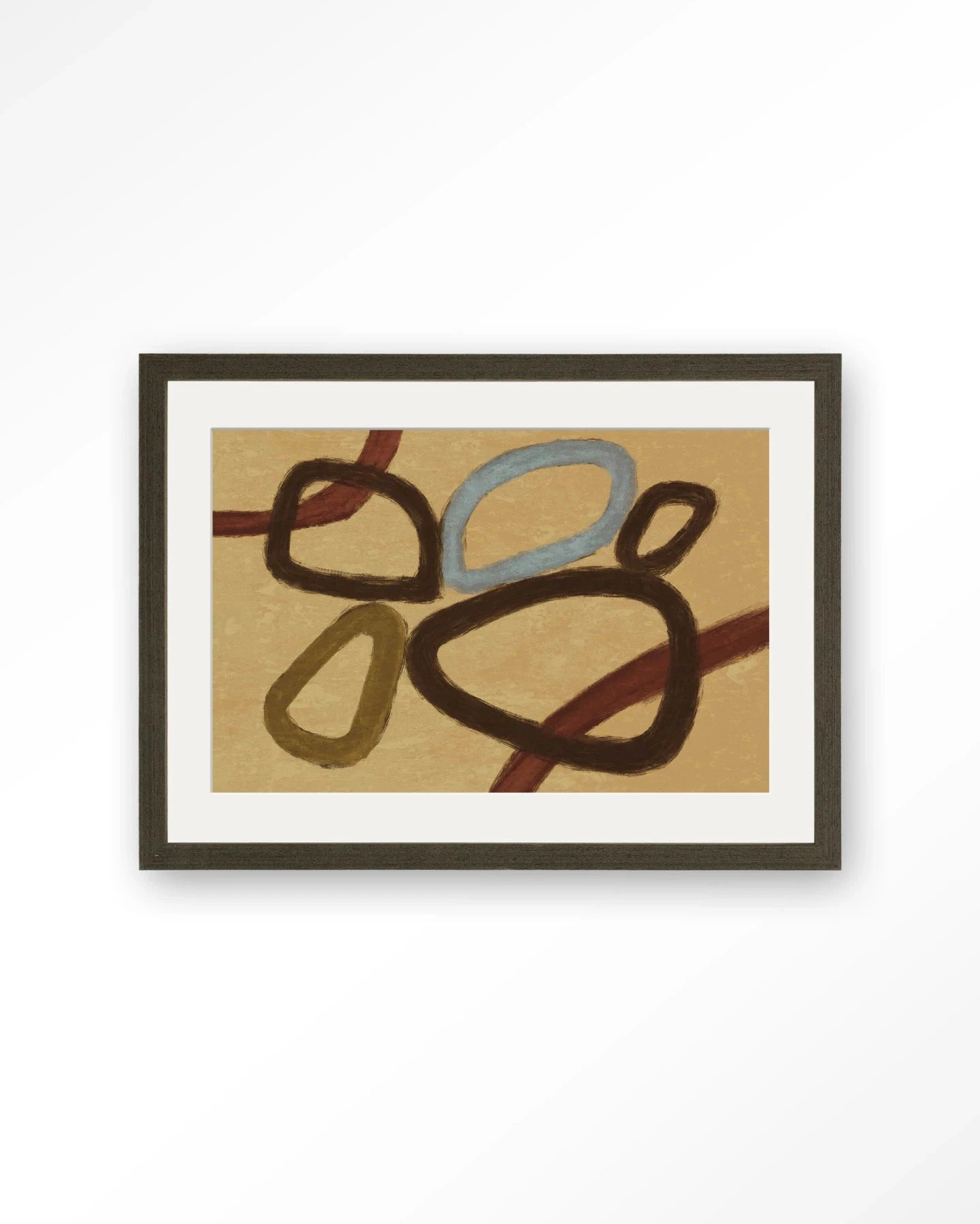 Ring Of Abstraction Yellow - Moderne Wanddecoratie | Artprint, Glass Art, Wandkleed by Urban Cotton