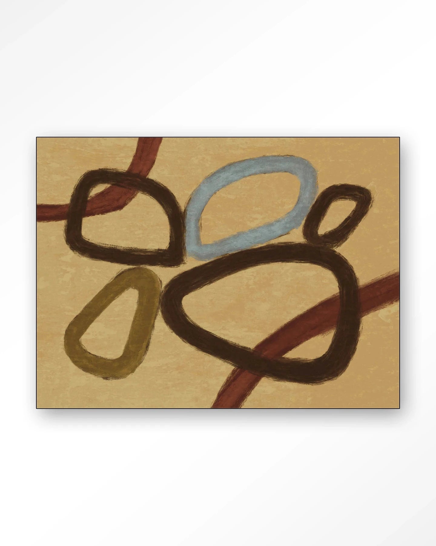 Ring Of Abstraction Yellow - Moderne Wanddecoratie | Artprint, Glass Art, Wandkleed by Urban Cotton