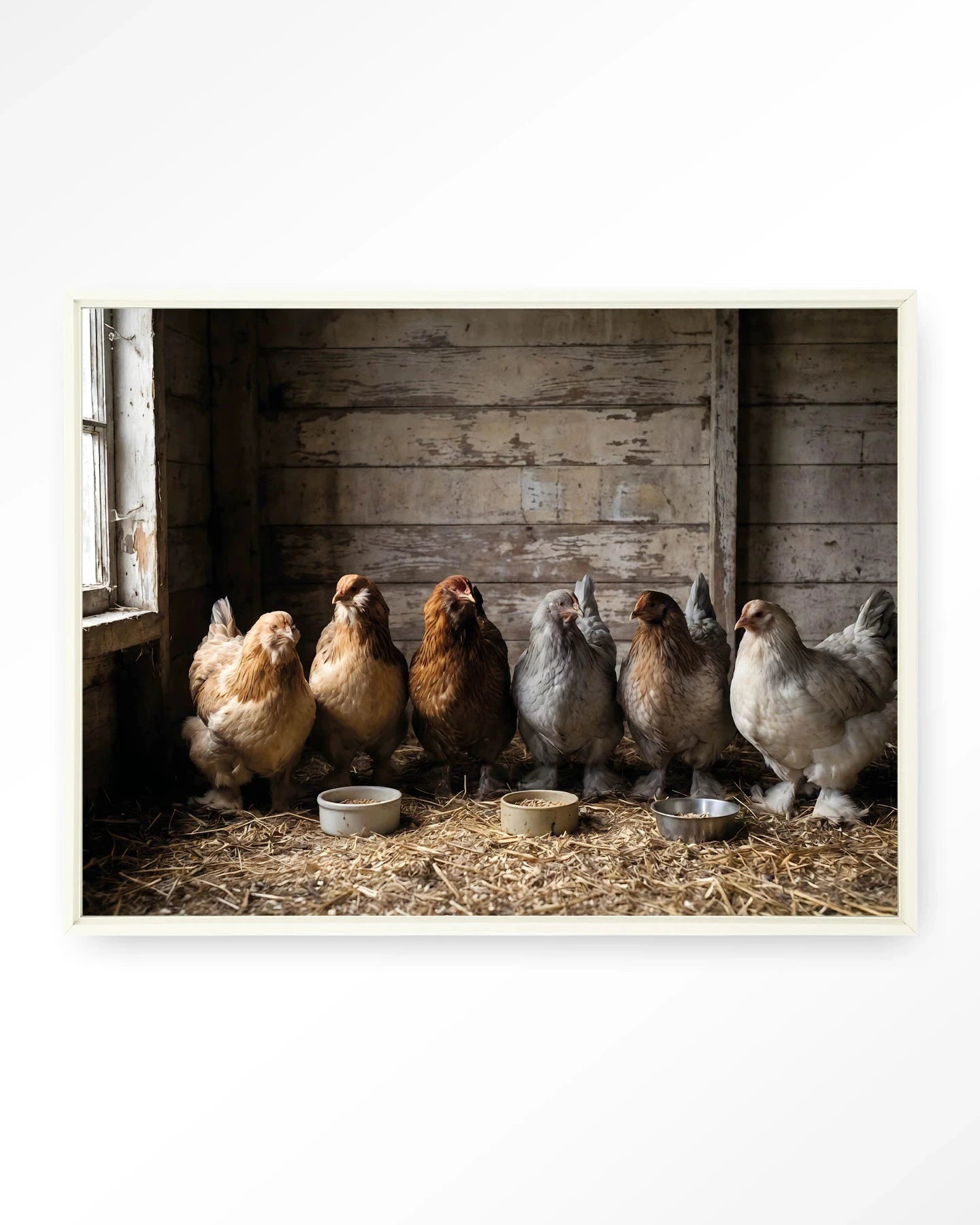 The Chicken Barn - Moderne Wanddecoratie | Artprint, Glass Art, Wandkleed by Urban Cotton