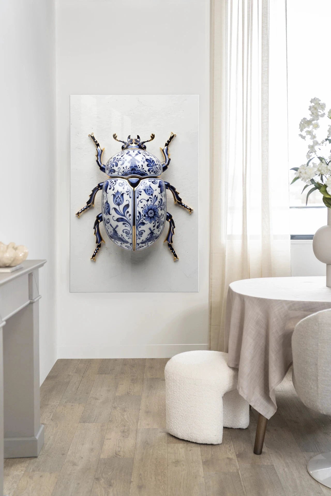 Blue Beatle - Moderne Wanddecoratie | Artprint, Glass Art, Wandkleed by Urban Cotton
