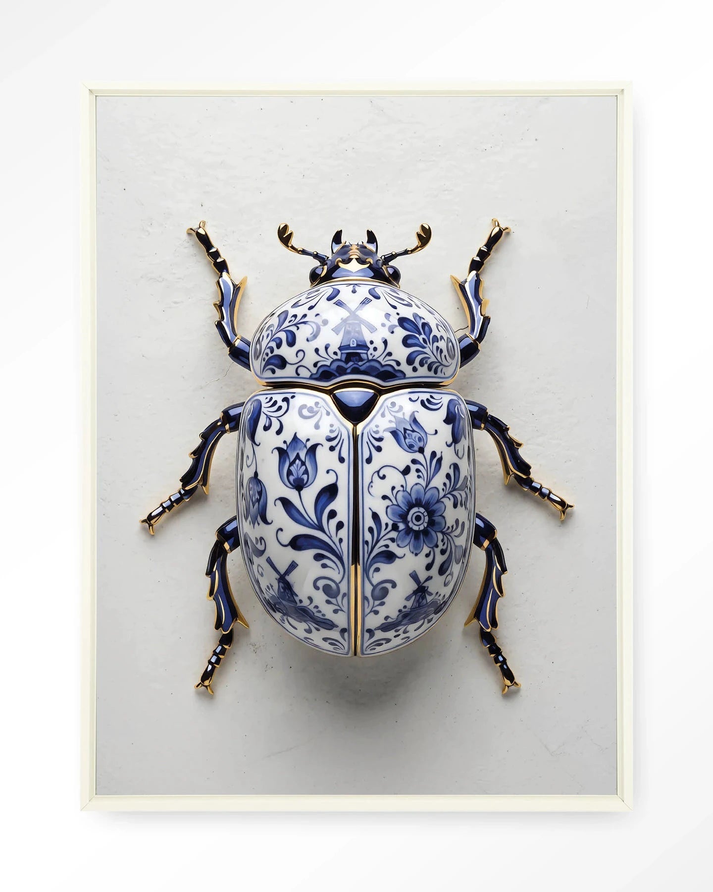 Blue Beatle - Moderne Wanddecoratie | Artprint, Glass Art, Wandkleed by Urban Cotton