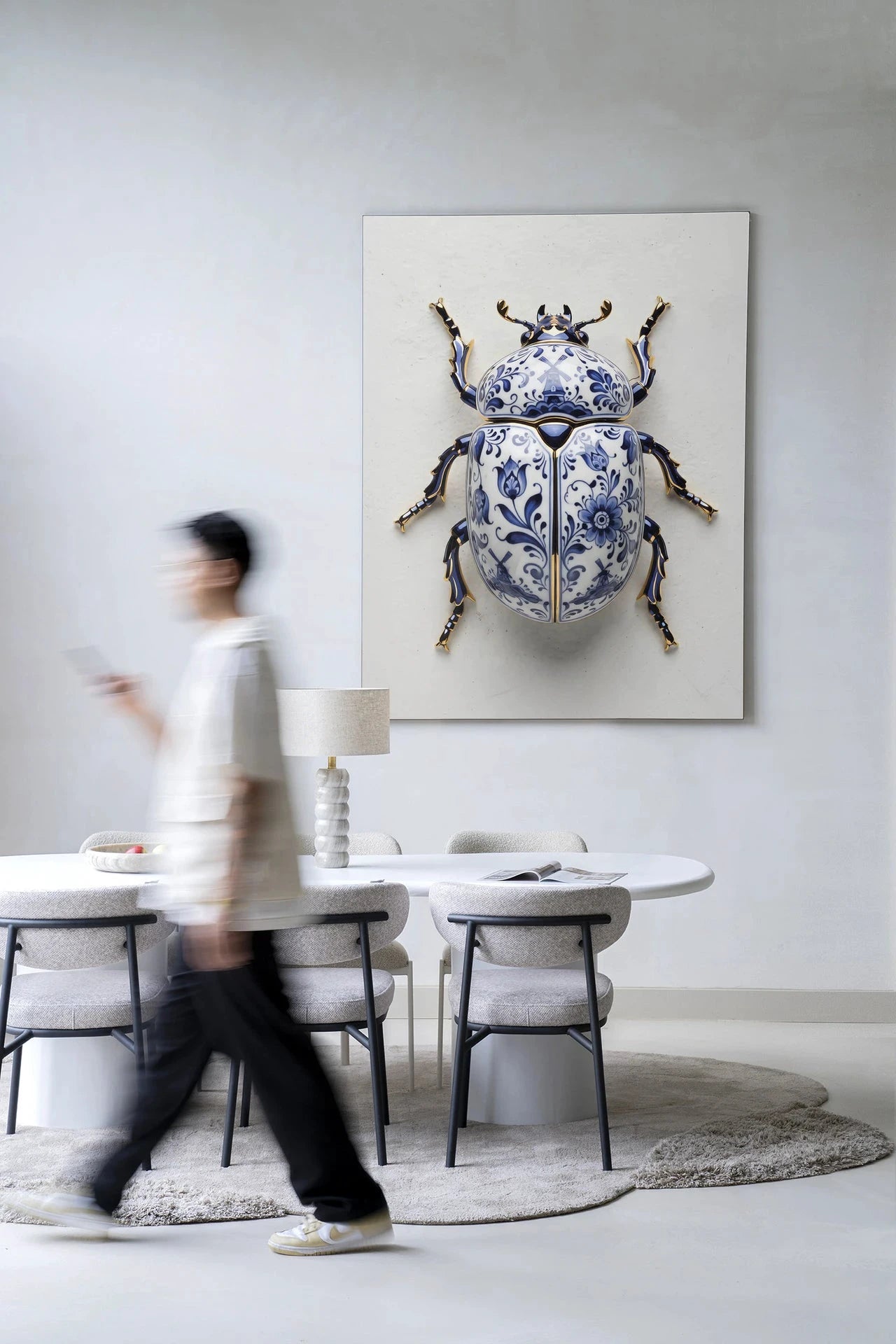 Blue Beatle - Moderne Wanddecoratie | Artprint, Glass Art, Wandkleed by Urban Cotton
