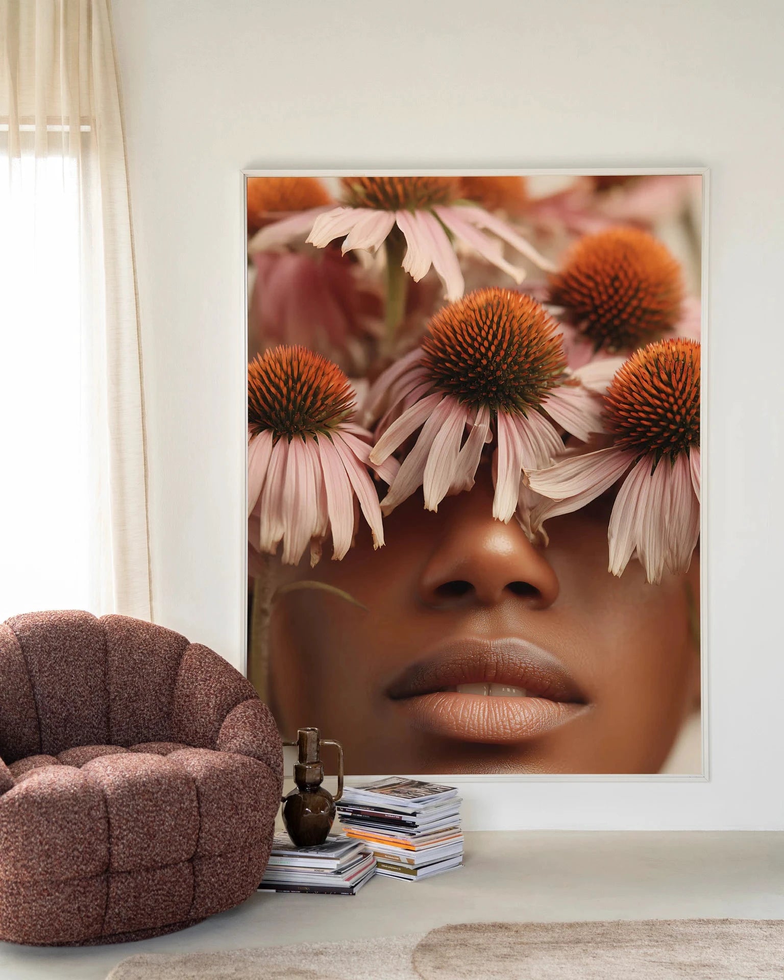 Coneflower - Moderne Wanddecoratie | Artprint, Glass Art, Wandkleed by Urban Cotton