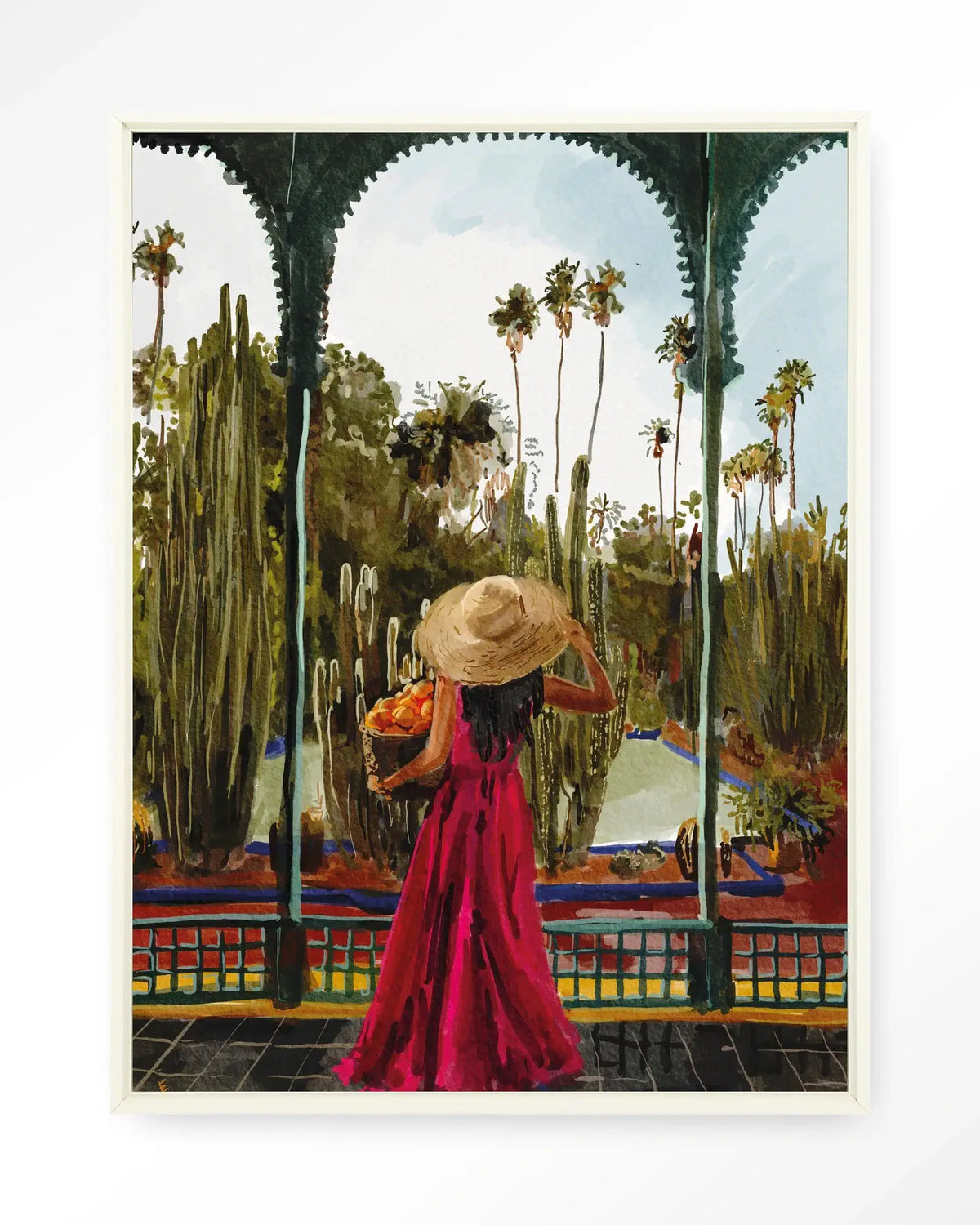 Lady With Oranges - Moderne Wanddecoratie | Artprint, Glass Art & Wandkleed by Urban Cotton