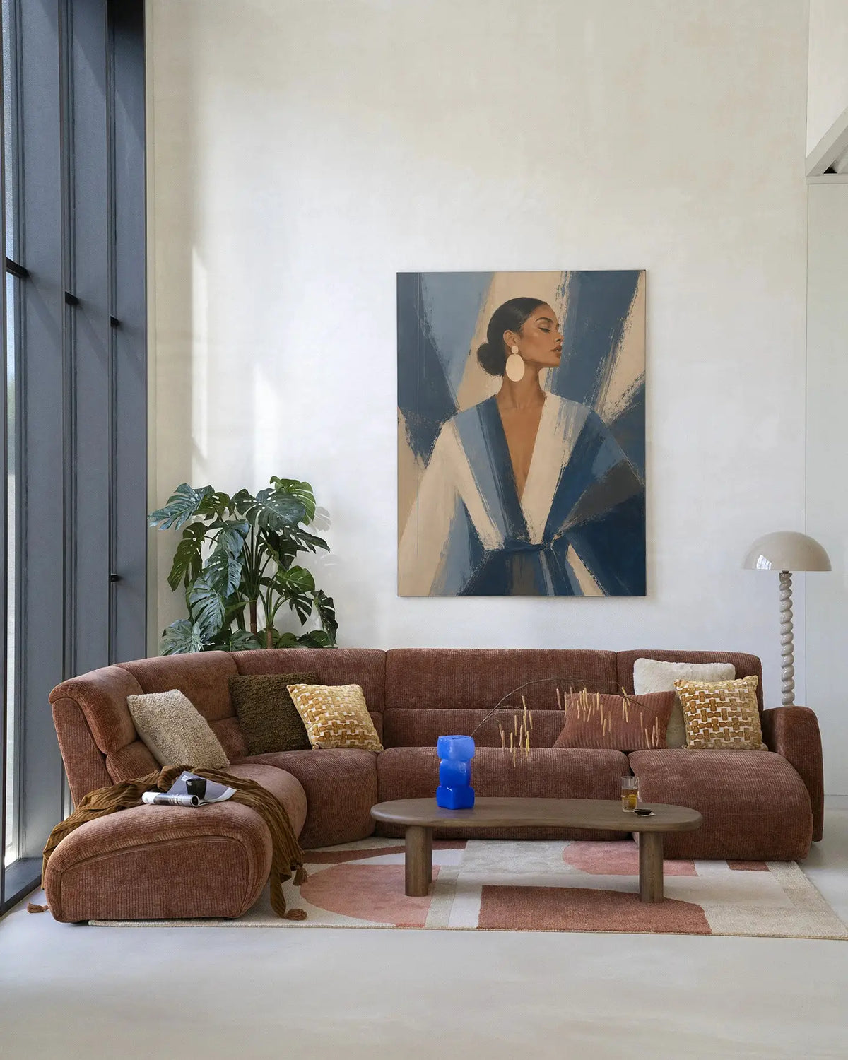 Blue Stripe - Moderne Wanddecoratie | Artprint, Glass Art & Wandkleed by Urban Cotton