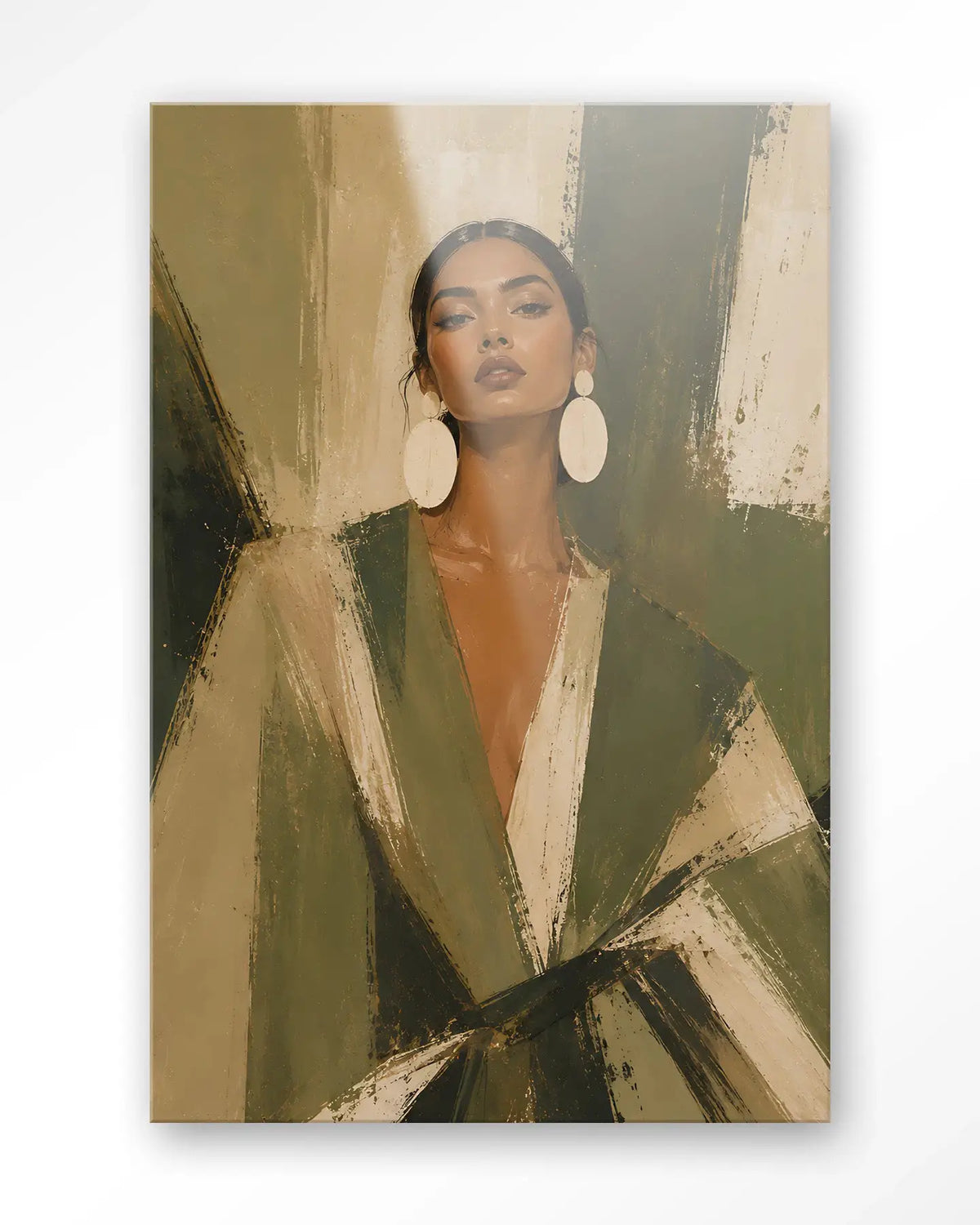 Green Stripe - Moderne Wanddecoratie | Artprint, Glass Art & Wandkleed by Urban Cotton