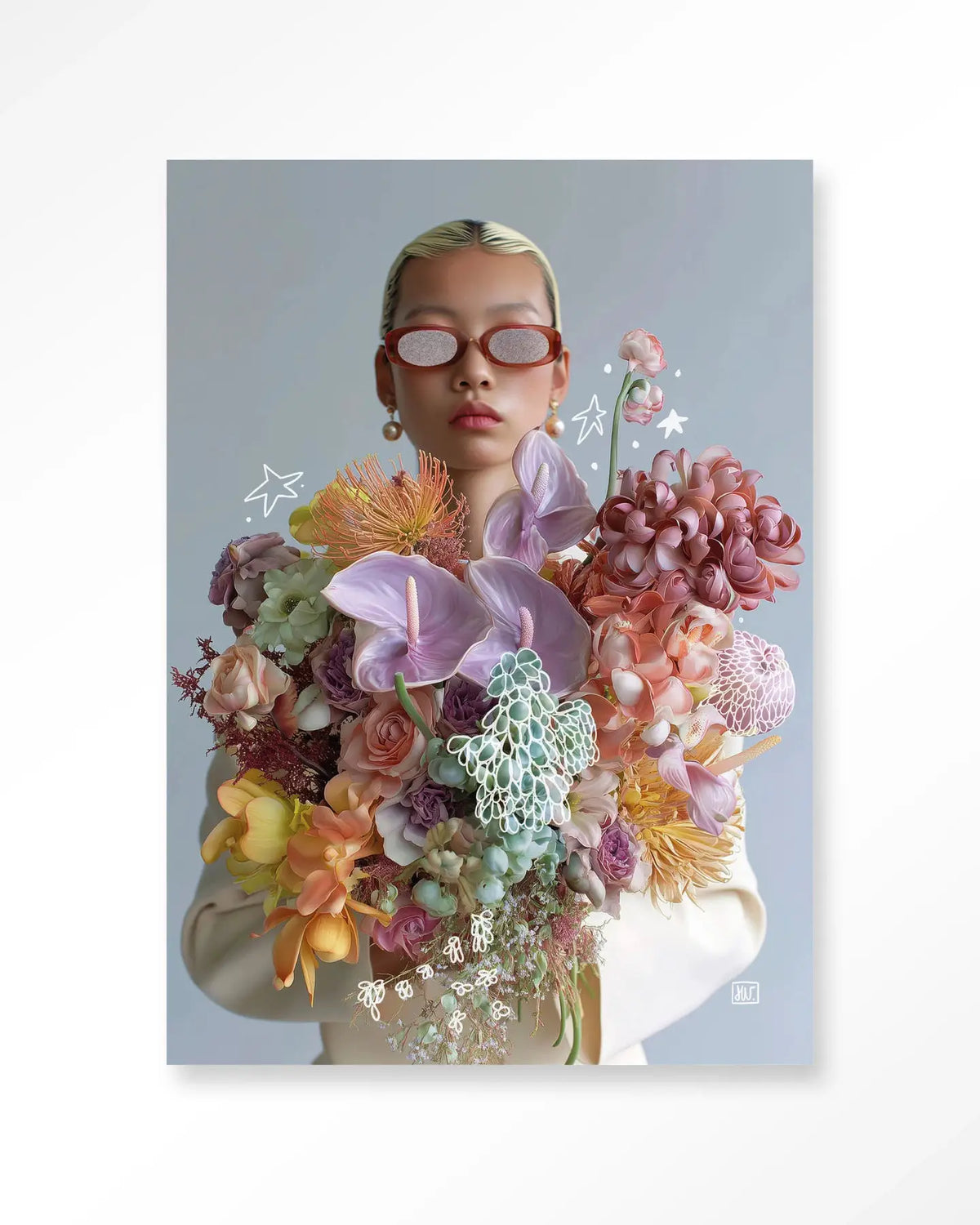 Shades Of Petals - Moderne Wanddecoratie | Artprint, Glass Art & Wandkleed by Urban Cotton