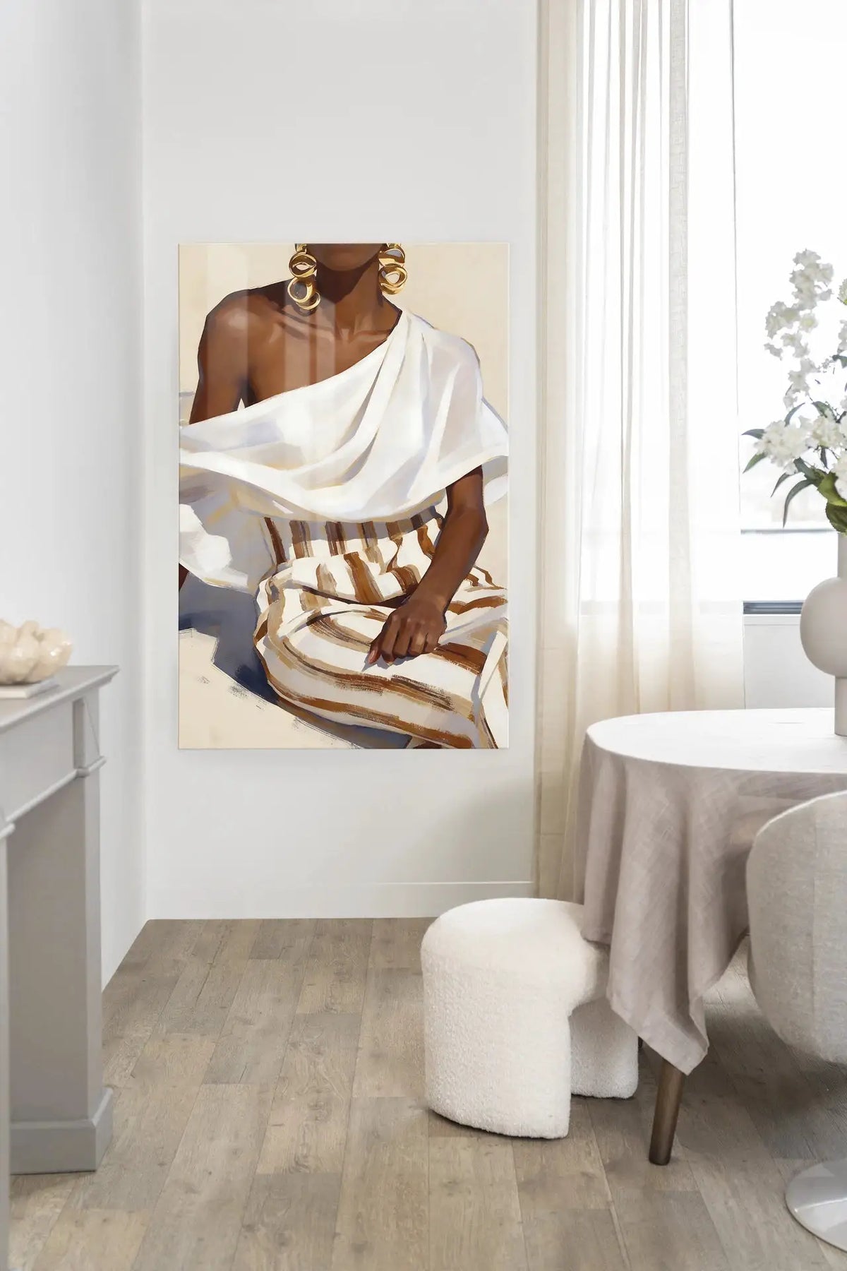 Striped Pants White - Moderne Wanddecoratie | Artprint, Glass Art & Wandkleed by Urban Cotton