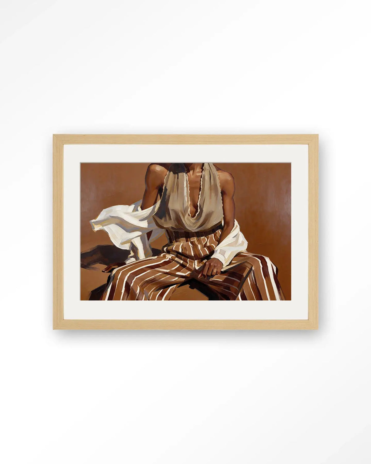 Striped Pants Brown - Moderne Wanddecoratie | Artprint, Glass Art & Wandkleed by Urban Cotton