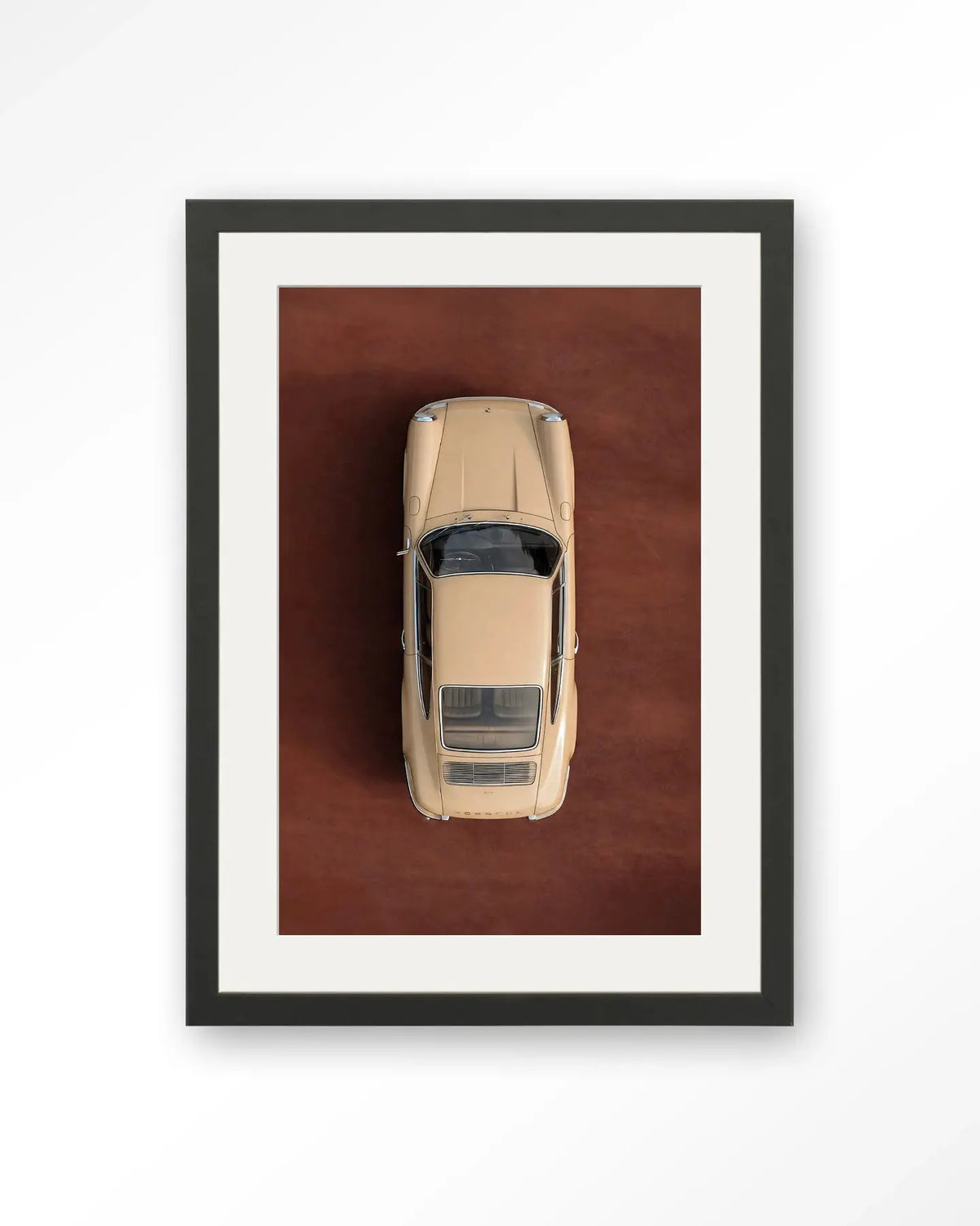 Topview Porsche Beige - Moderne Wanddecoratie | Artprint, Glass Art & Wandkleed by Urban Cotton