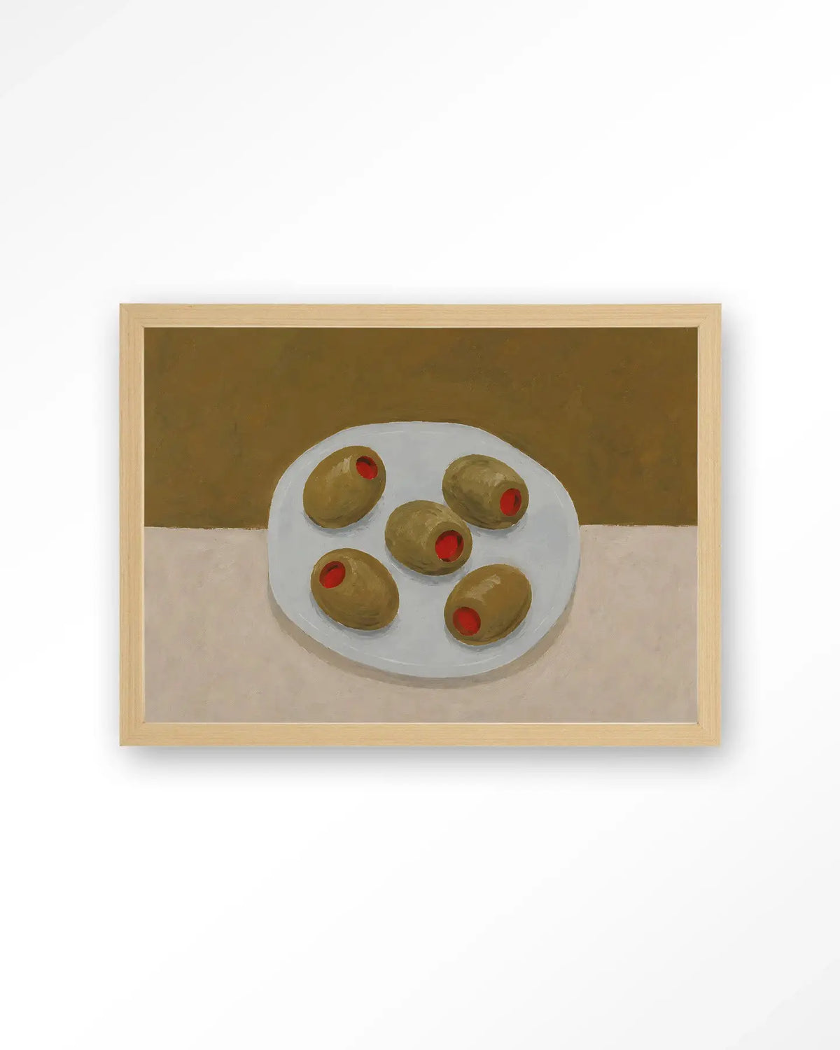 Olives On A Plate - Moderne Wanddecoratie | Artprint, Glass Art & Wandkleed by Urban Cotton