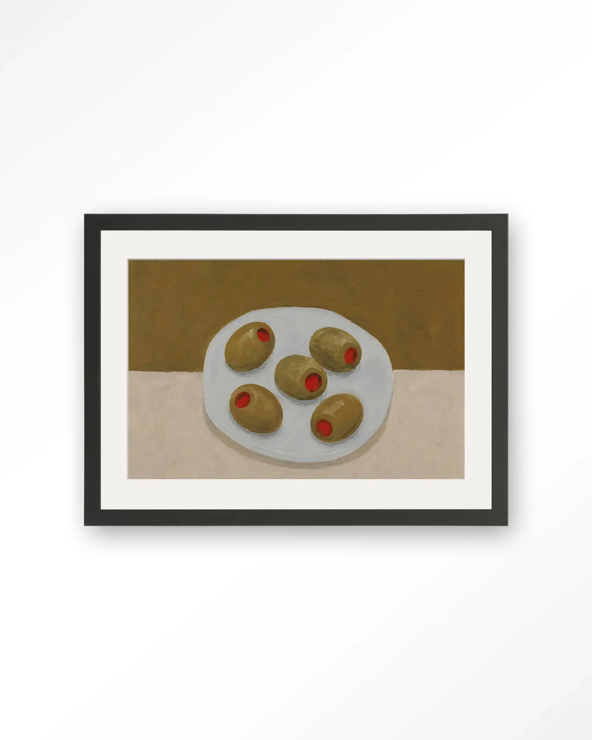 Olives On A Plate - Moderne Wanddecoratie | Artprint, Glass Art & Wandkleed by Urban Cotton