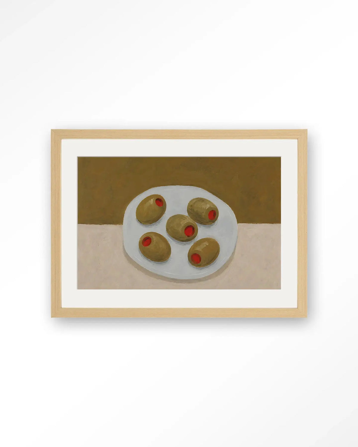 Olives On A Plate - Moderne Wanddecoratie | Artprint, Glass Art & Wandkleed by Urban Cotton