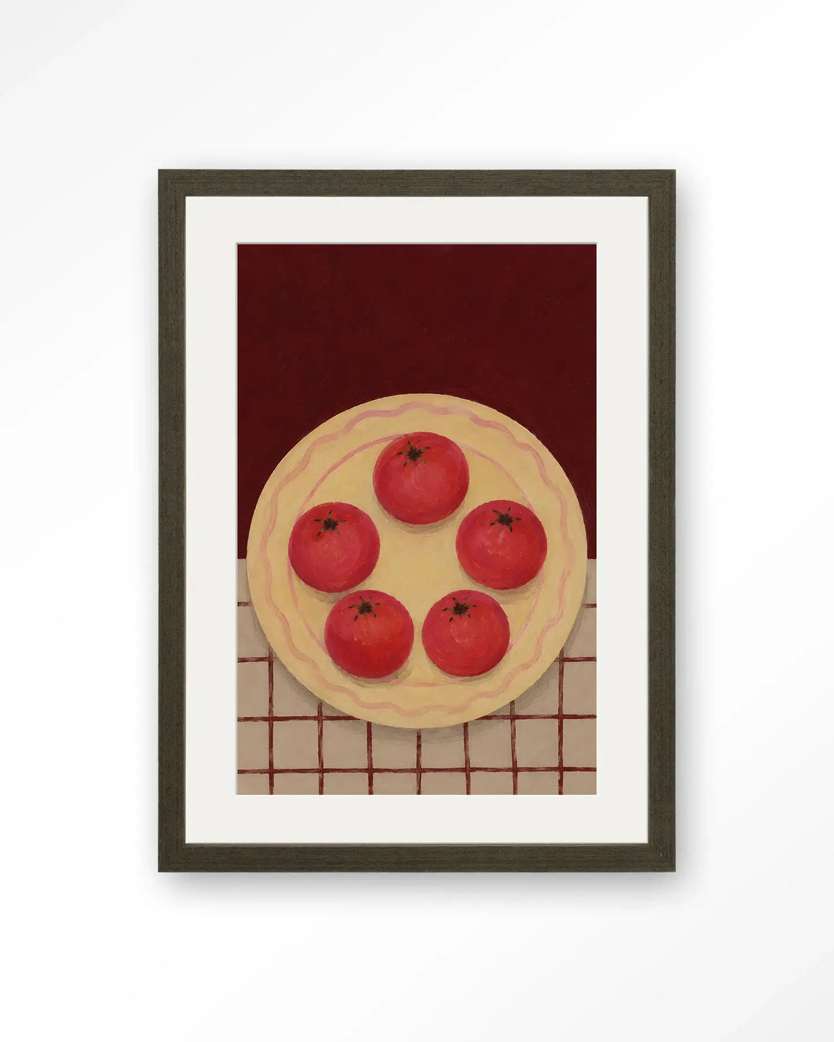 Tomatos On A Plate - Moderne Wanddecoratie | Artprint, Glass Art & Wandkleed by Urban Cotton