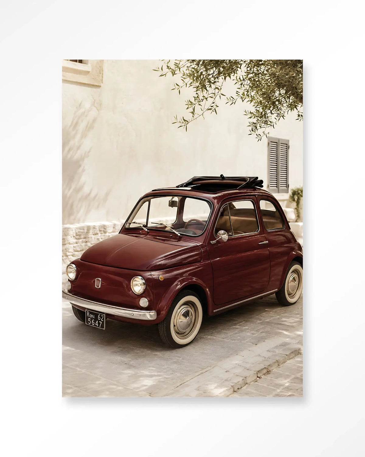 Fiat Bambino Red - Moderne Wanddecoratie | Artprint, Glass Art & Wandkleed by Urban Cotton