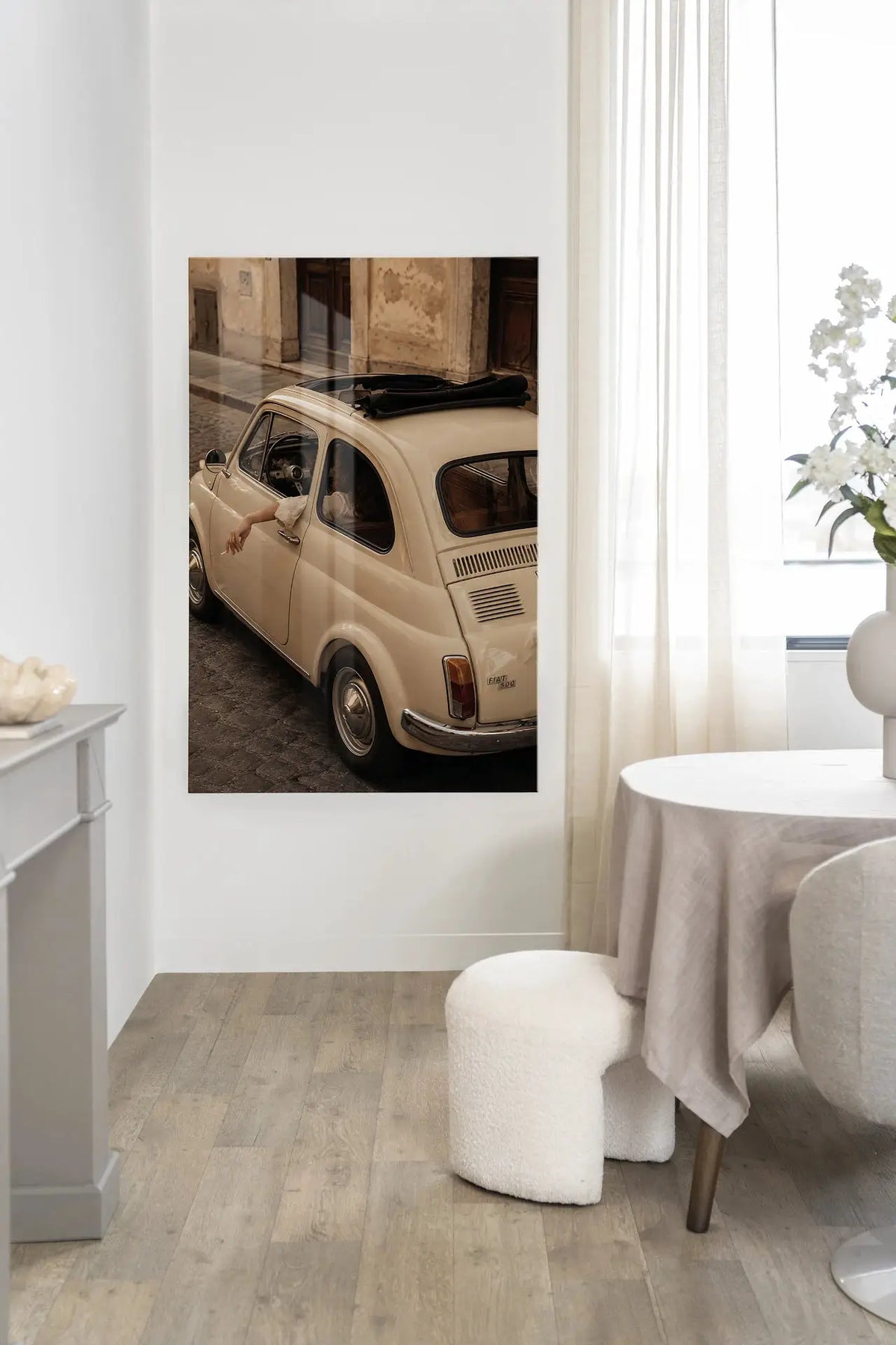 Fiat Bambino Crema - Moderne Wanddecoratie | Artprint, Glass Art & Wandkleed by Urban Cotton