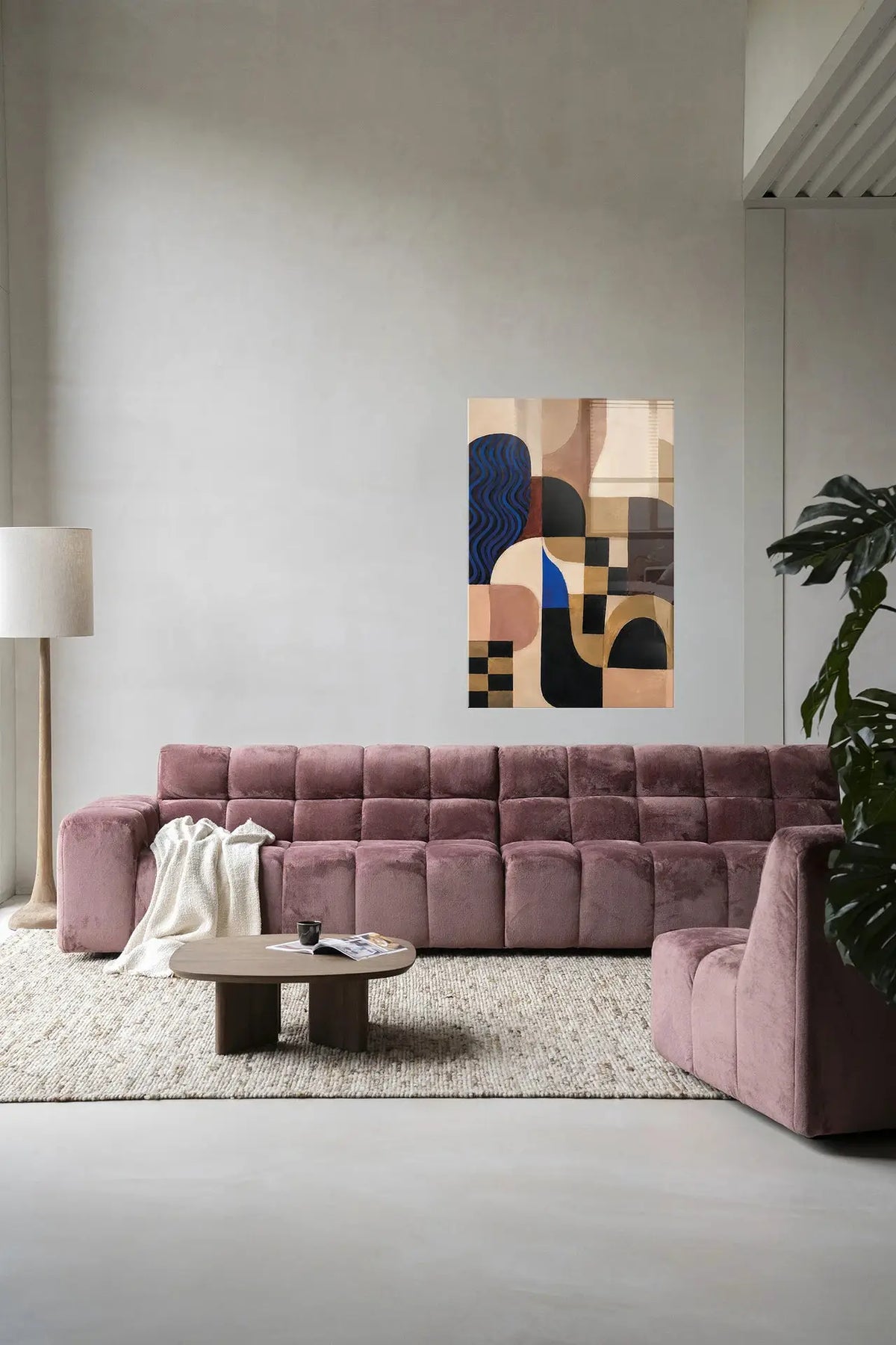 Blocks On Blue - Moderne Wanddecoratie | Artprint, Glass Art & Wandkleed by Urban Cotton
