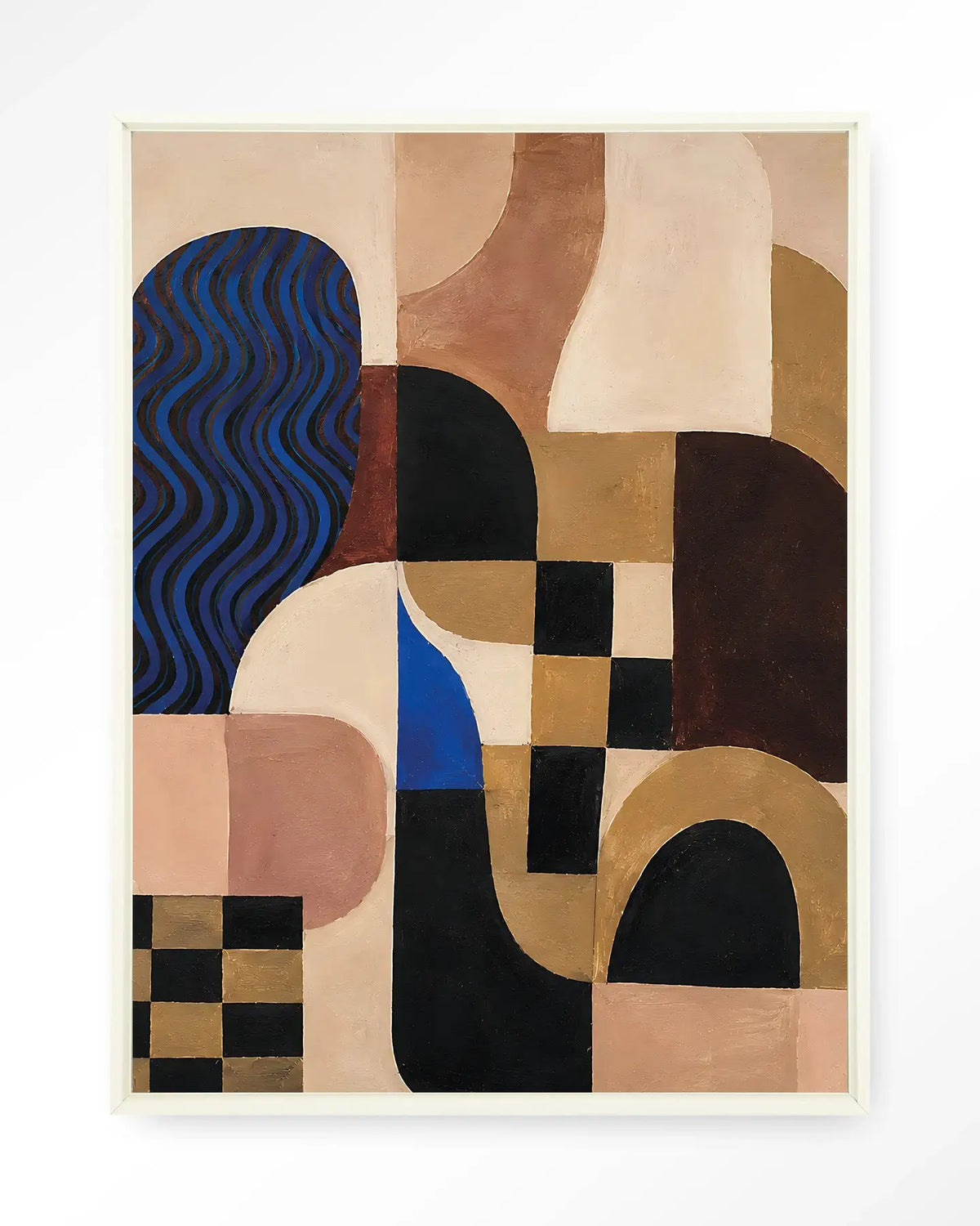 Blocks On Blue - Moderne Wanddecoratie | Artprint, Glass Art & Wandkleed by Urban Cotton