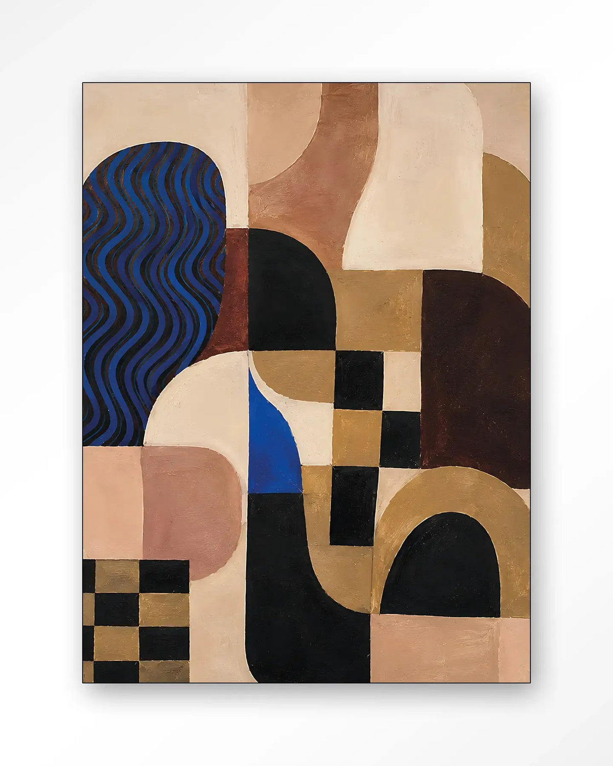 Blocks On Blue - Moderne Wanddecoratie | Artprint, Glass Art & Wandkleed by Urban Cotton
