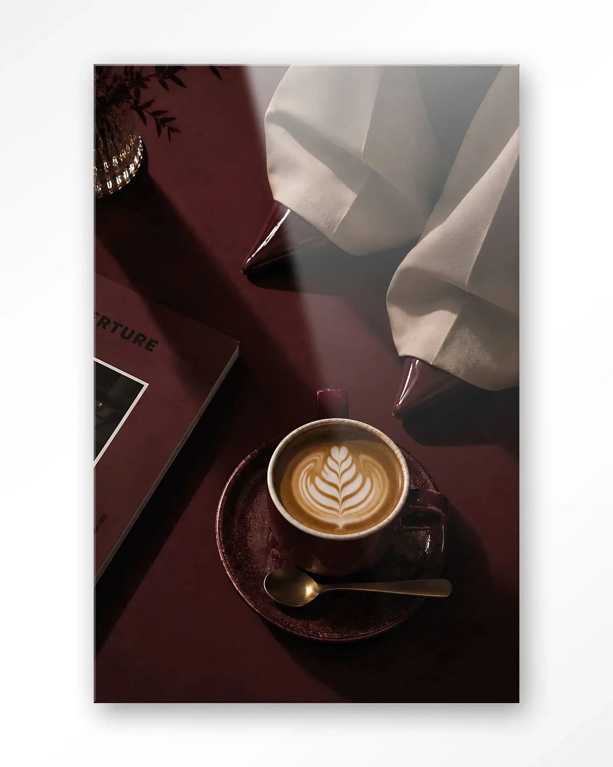 Coffee Time Red - Moderne Wanddecoratie | Artprint, Glass Art & Wandkleed by Urban Cotton