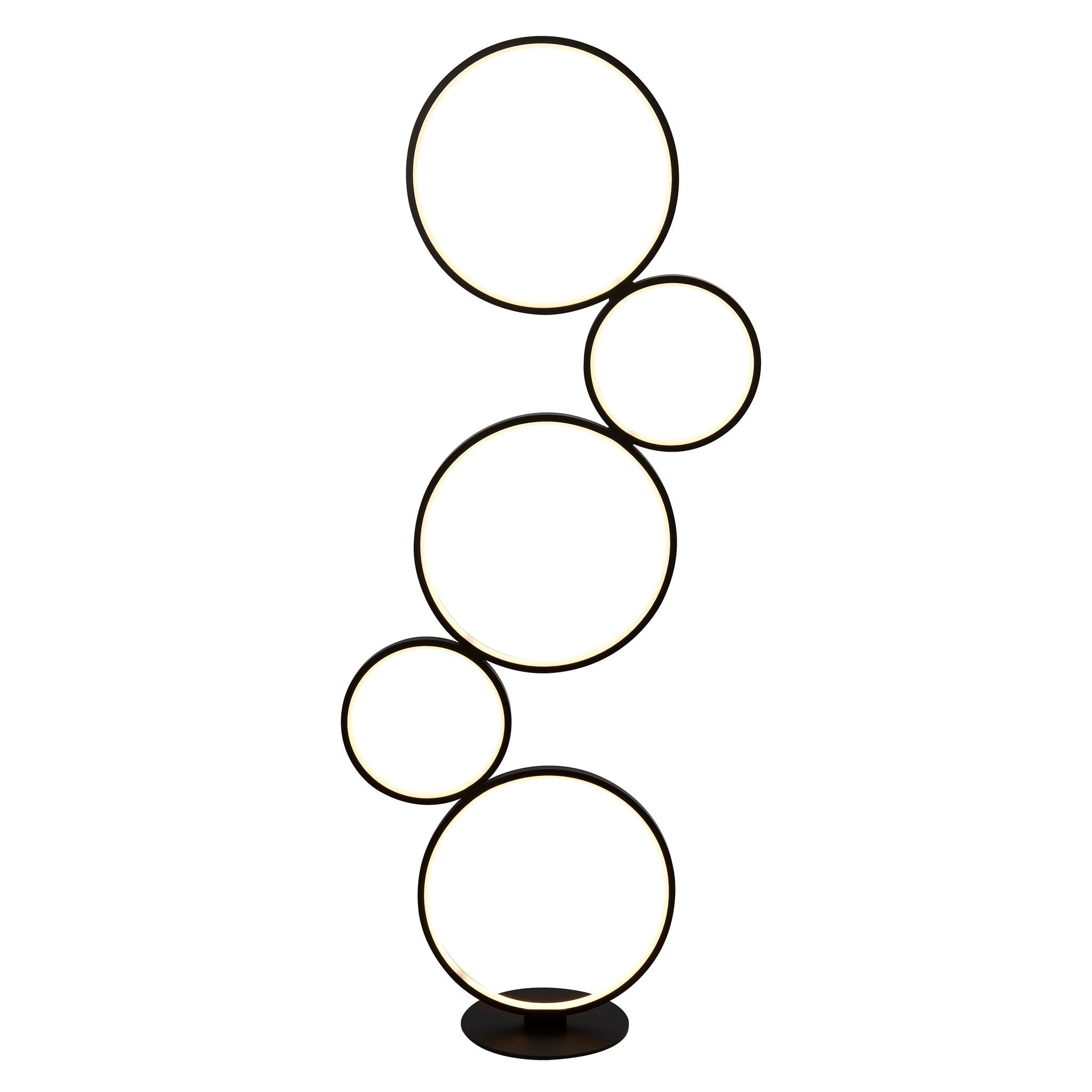 Vloerlamp Cirque 5Lt Ring - Black Metal & Opal Silicon by Searchlight