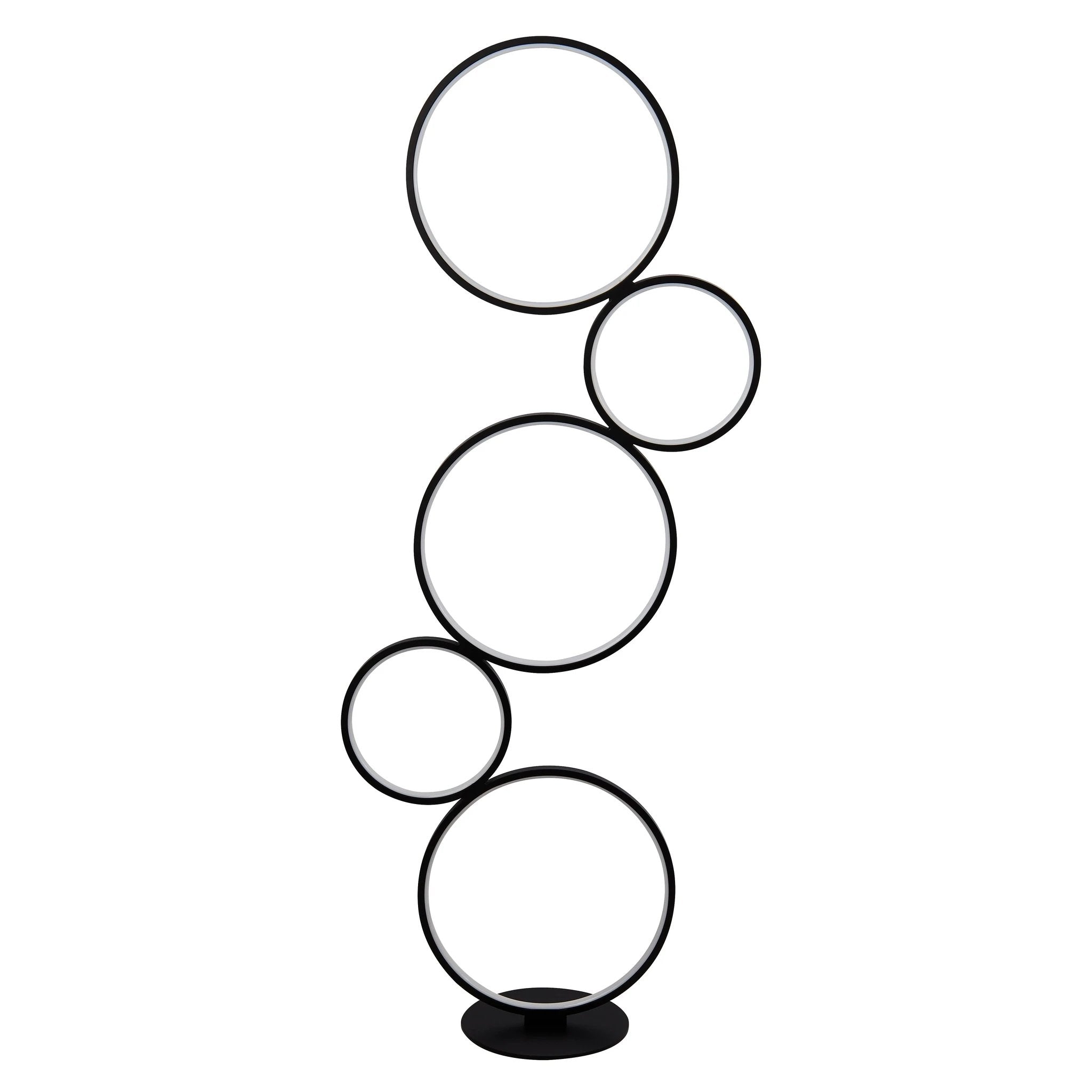 Vloerlamp Cirque 5Lt Ring - Black Metal & Opal Silicon by Searchlight