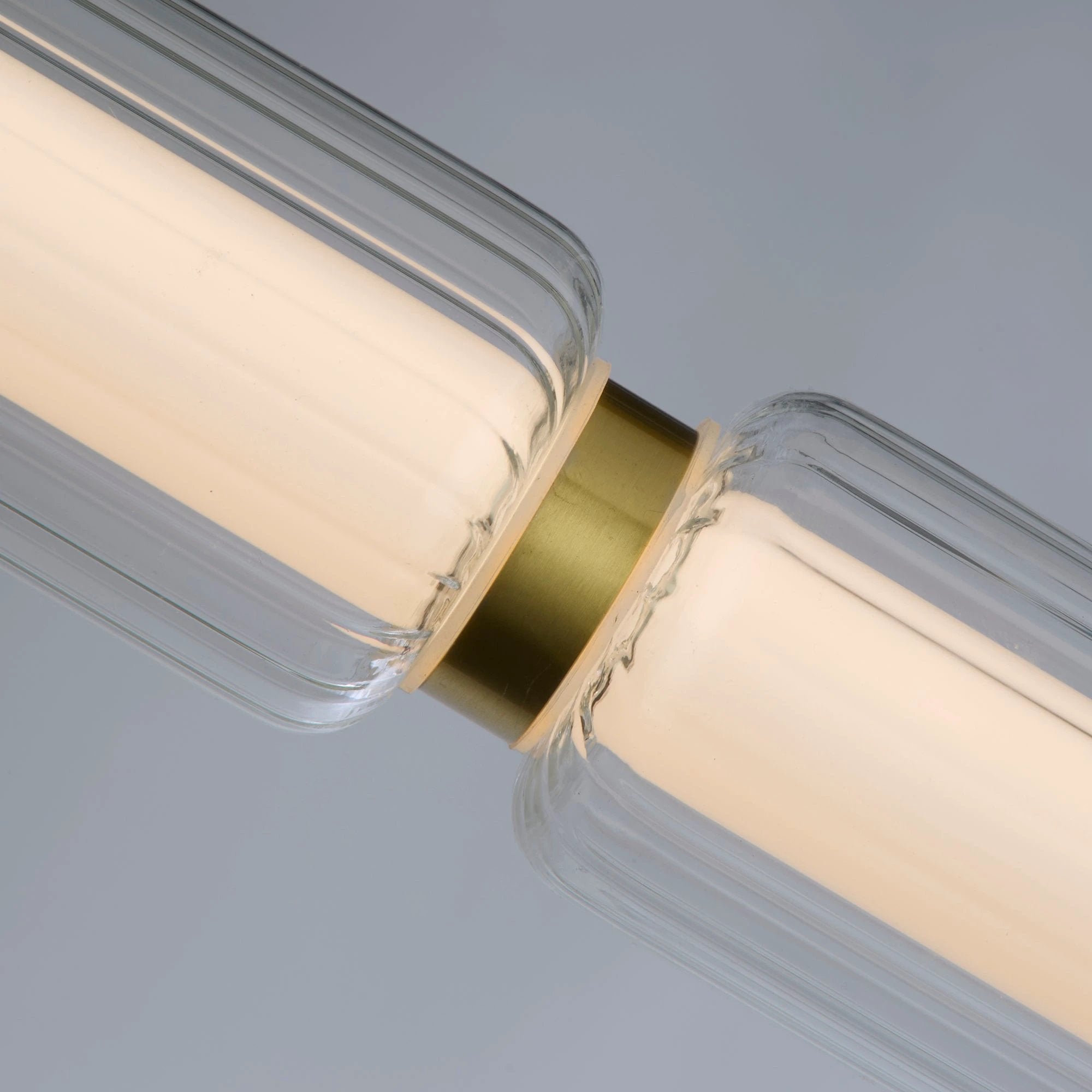 Hanglamp Mod LED, Satin Brass Metal, Opal Acrylic & Clear Glass by Searchlight
