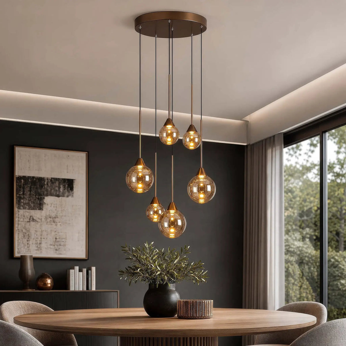 Hanglamp Opus Lux 6-lichts - Bronze by Searchlight