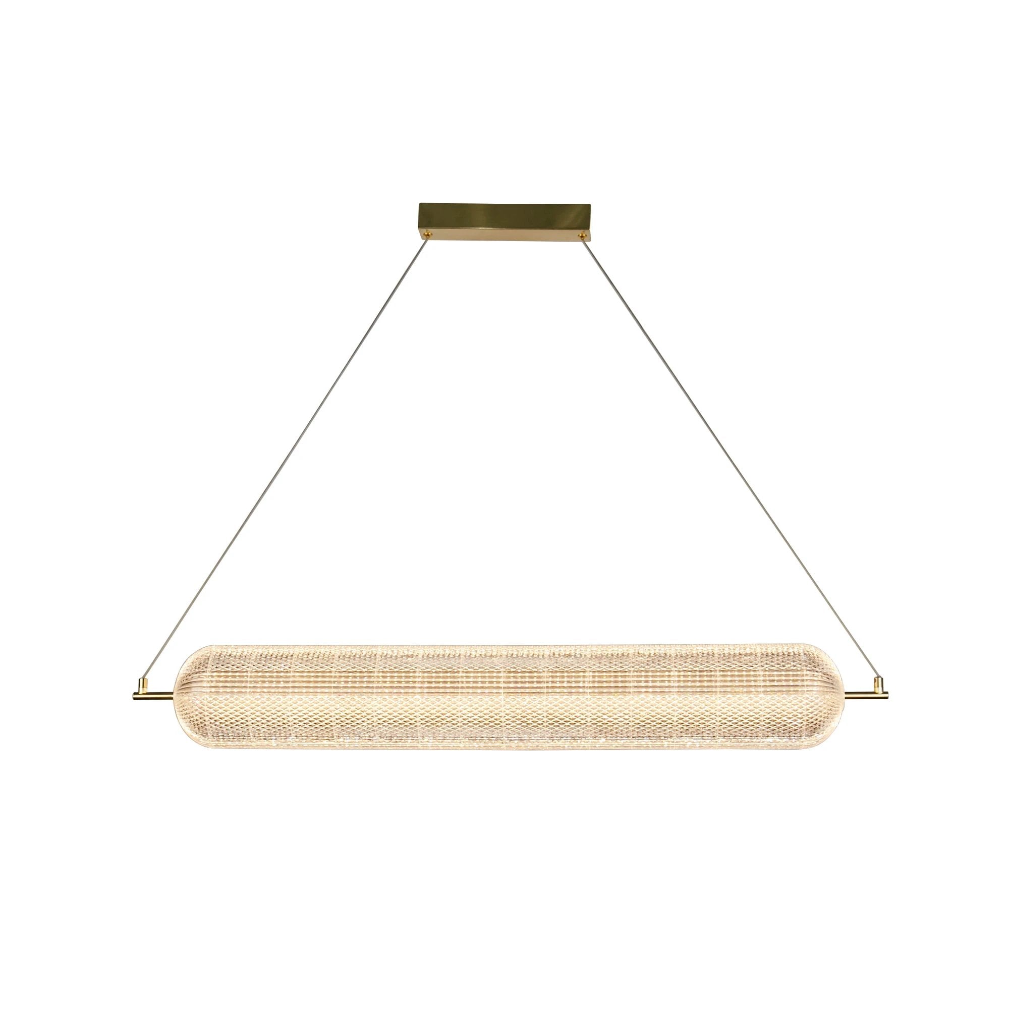 Hanglamp Capsule LED - Satin Brass Metal and Acryl by Searchlight