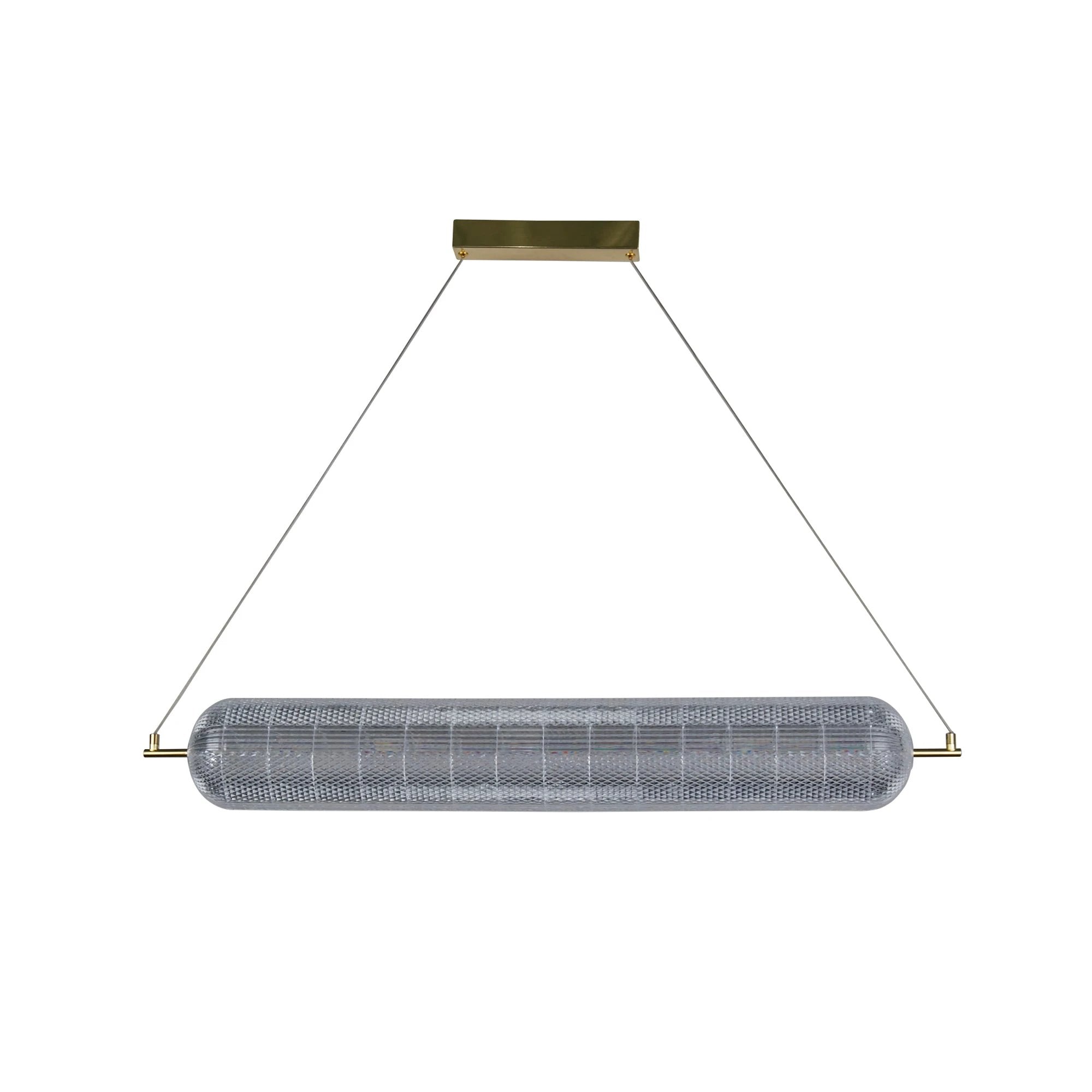 Hanglamp Capsule LED - Satin Brass Metal and Acryl by Searchlight