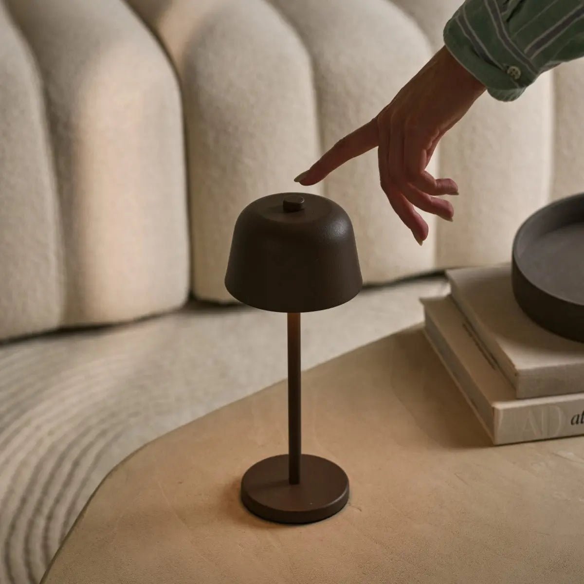 Tafellamp oplaadbaar Anton Mokka Bruin