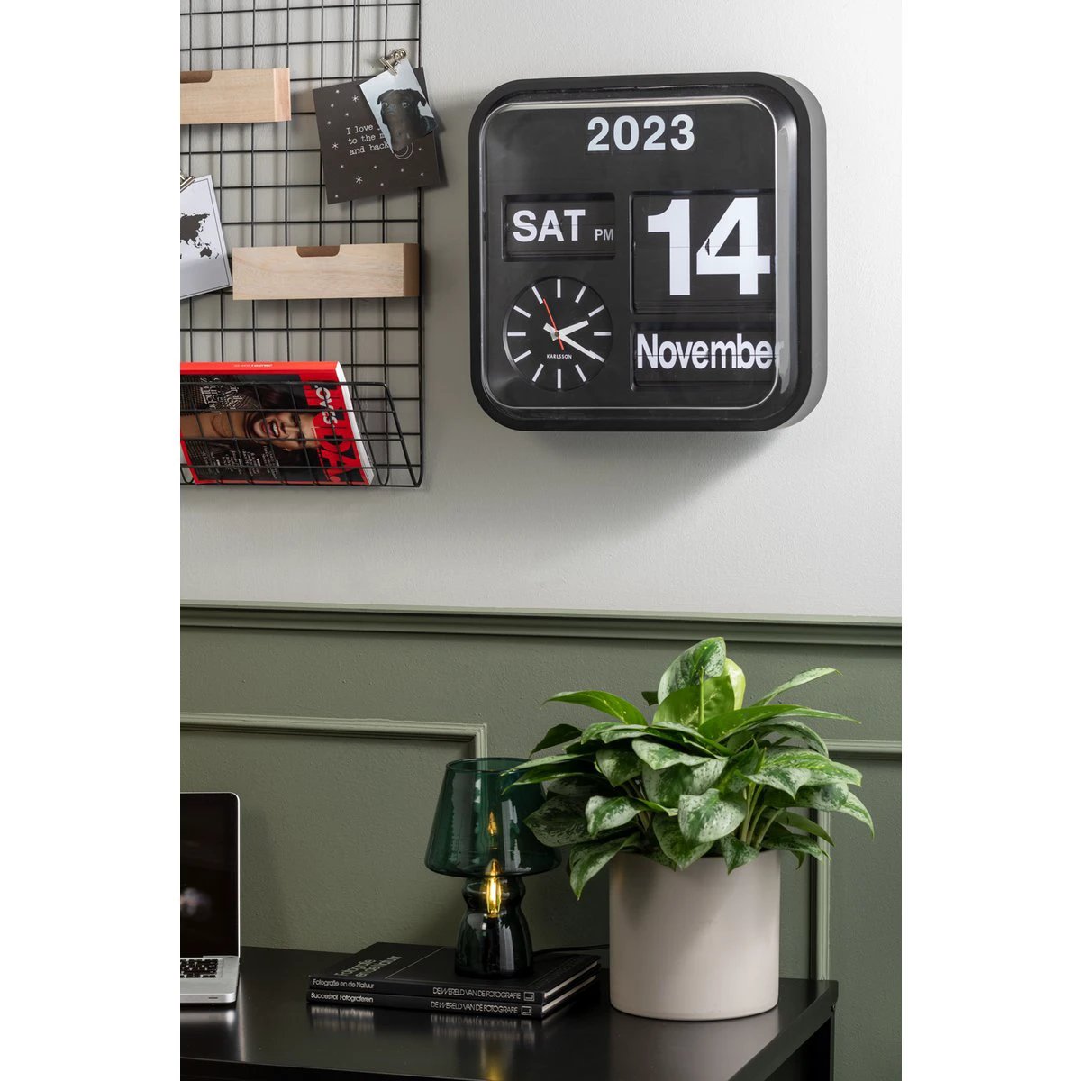 Wandklok Big Flip Zwart by Karlsson