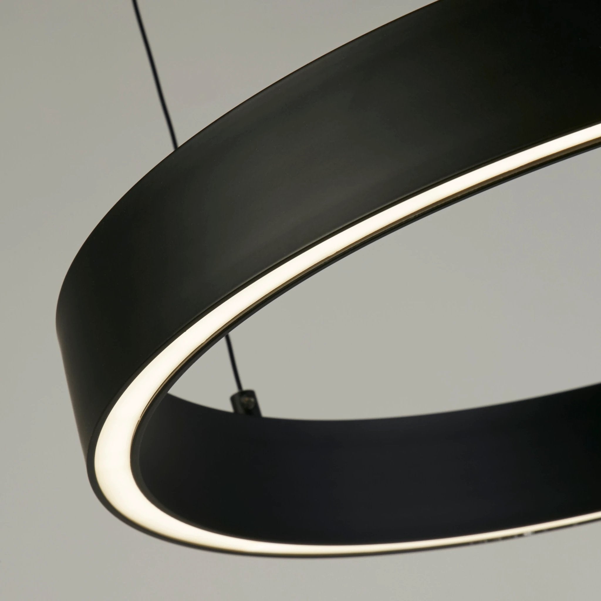 Hanglamp Layla Gesture Control - Black Metal & Opal Acrylic by Searchlight