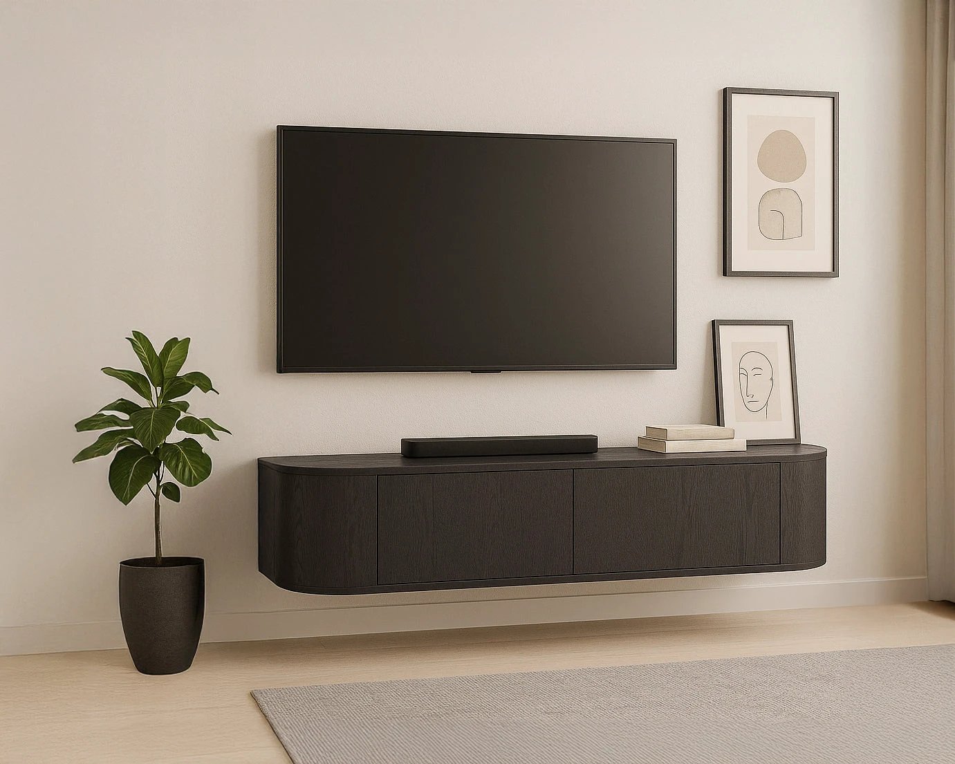 TV-meubel Novero Espresso zwevend 140 cm by Livingfurn