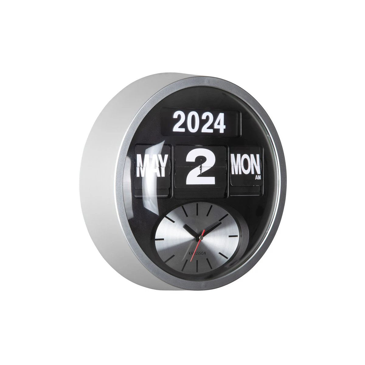 Wandklok Round Flip Zilver by Karlsson