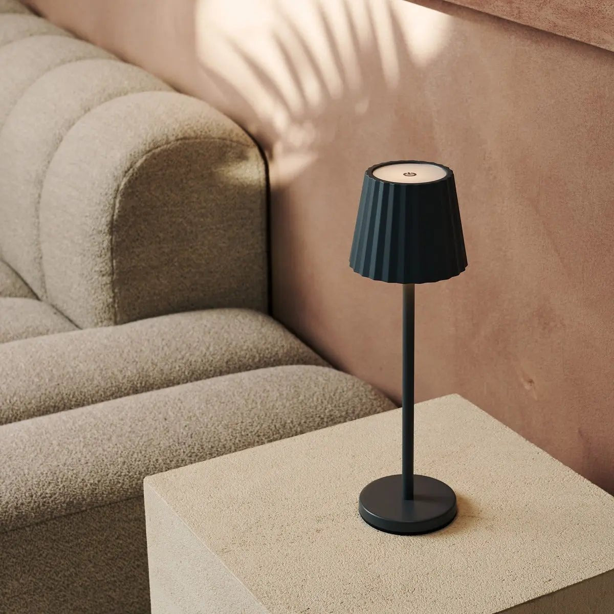 Tafellamp oplaadbaar Maya steengrijs