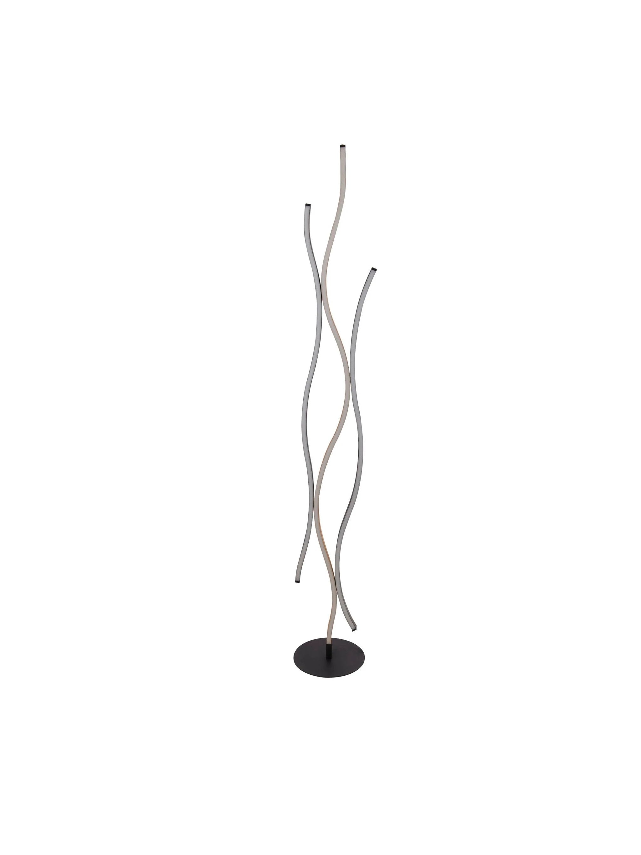 Vloerlamp Bloom - Black Metal & Wood Effect by Searchlight