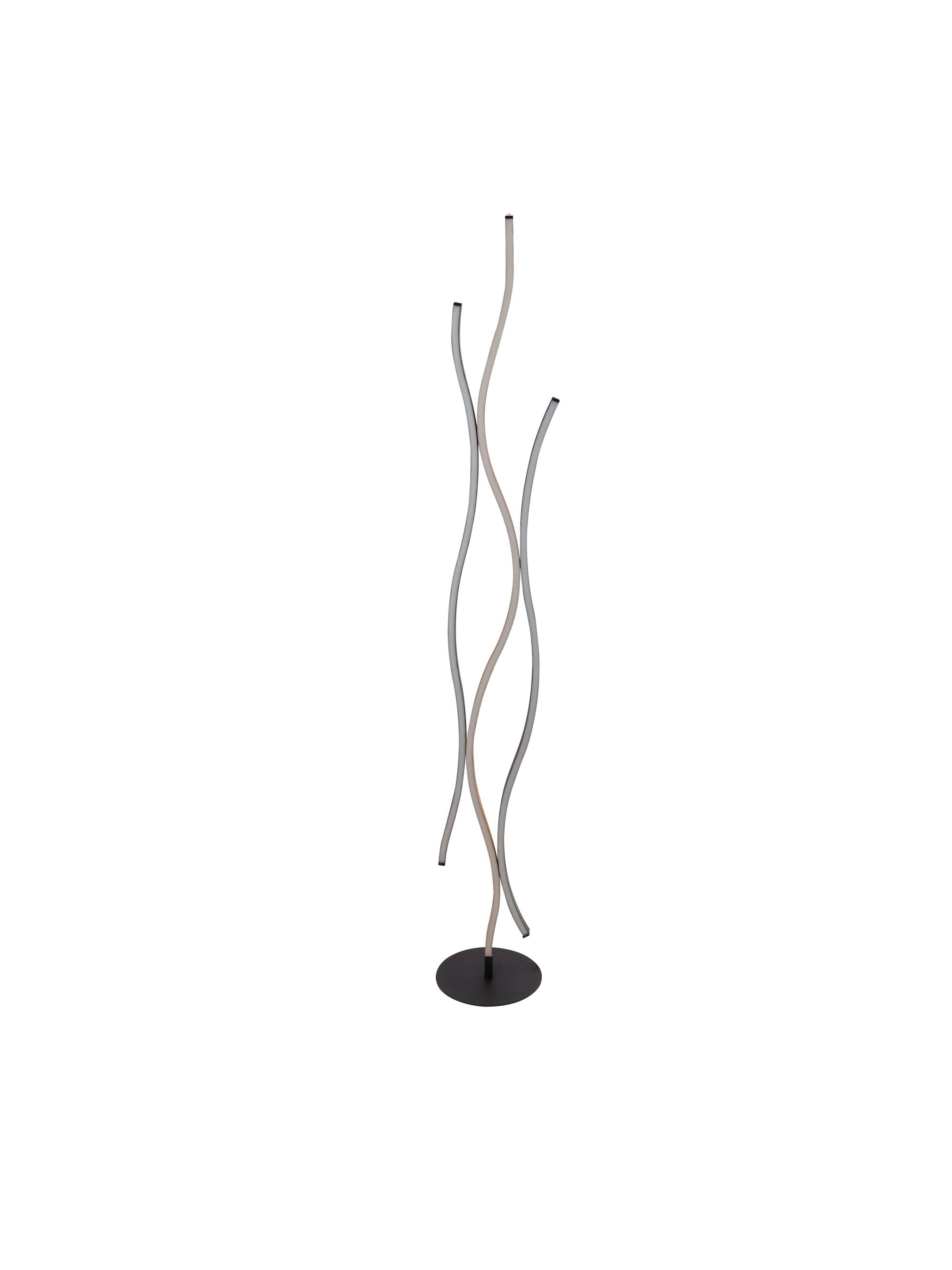 Bloom Floor Lamp - Black Metal & Wood Effect