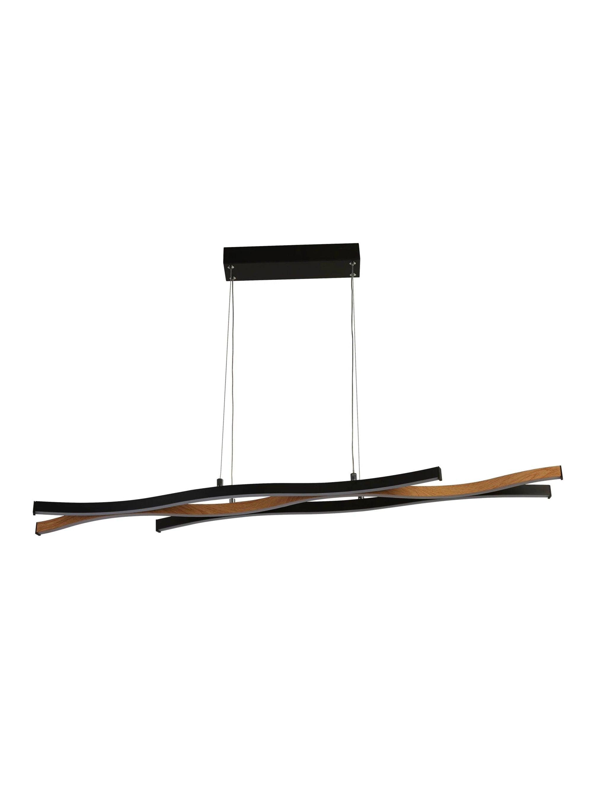 Hanglamp Bloom - Black Metal & Wood Effect by Searchlight