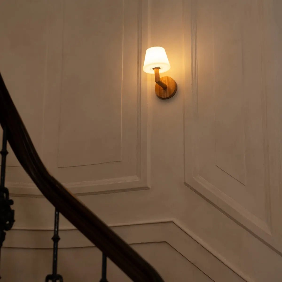 Wandlamp Oplaadbaar Ted lichtbruin hout