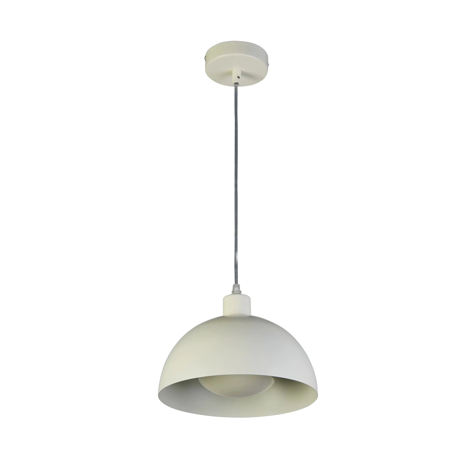 Hanglamp Mars 1LT - Matt Cream Metal & Cream Inner 40cm by Searchlight