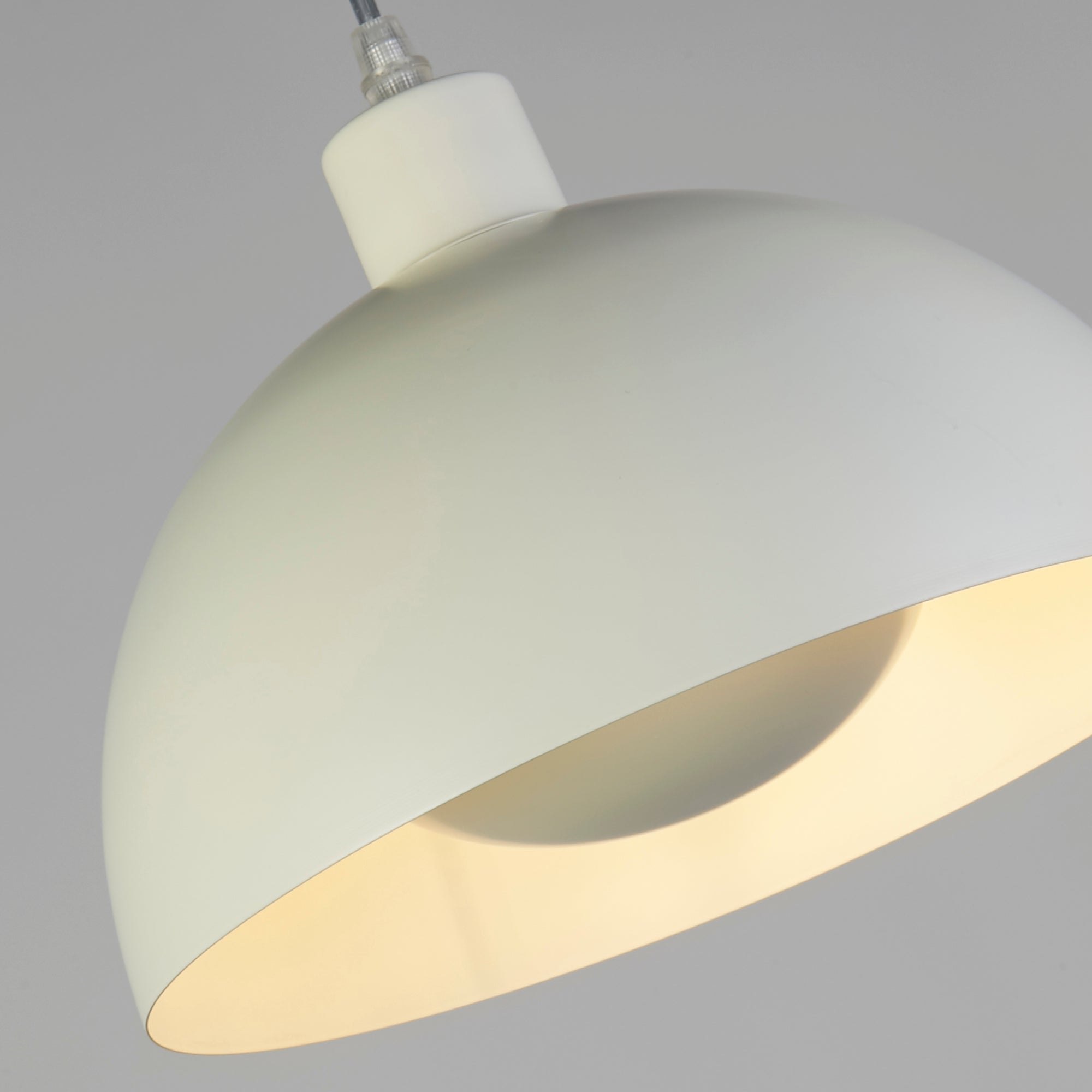 Mars 1LT Pendant, Matt Cream Metal & Cream Inner 40cm