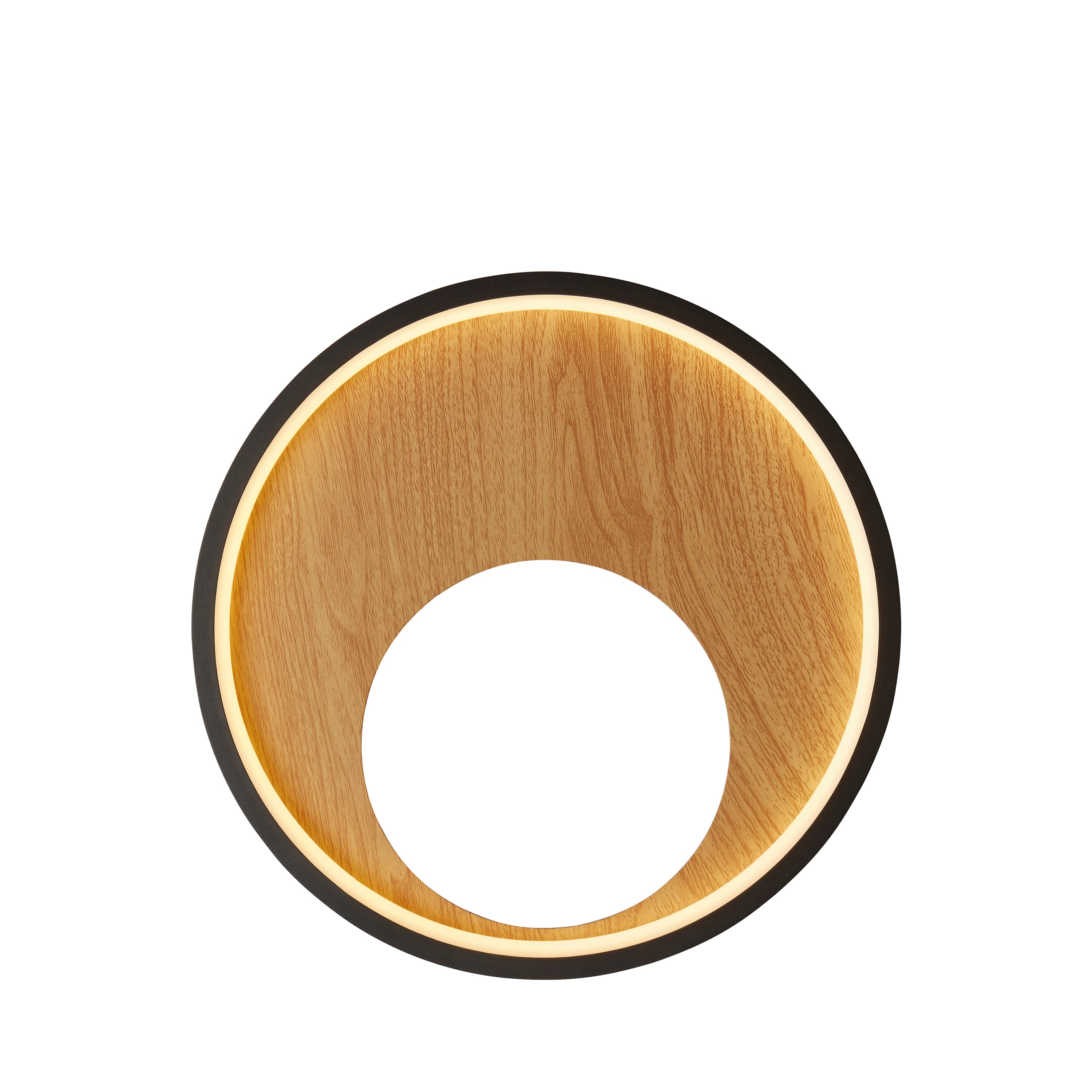 Curio Wall Light - Black Metal & Wood